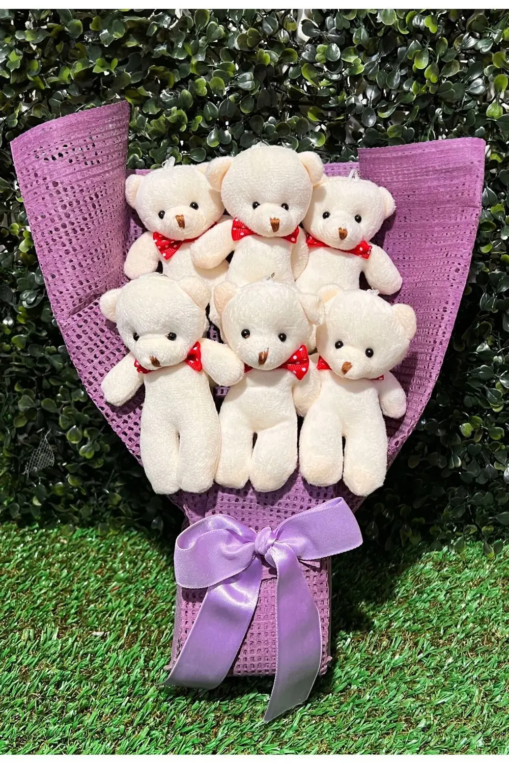 6lı Ayıcık Buketi - Sevgiliye Hediye - Dogumgunu Hediyesi - Roman