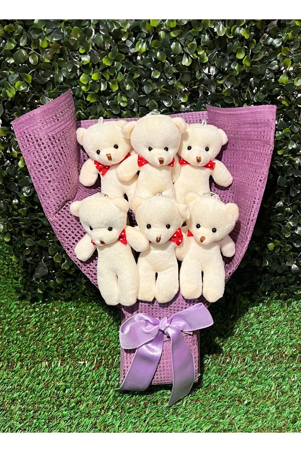 6lı Ayıcık Buketi - Sevgiliye Hediye - Dogumgunu Hediyesi - Roman