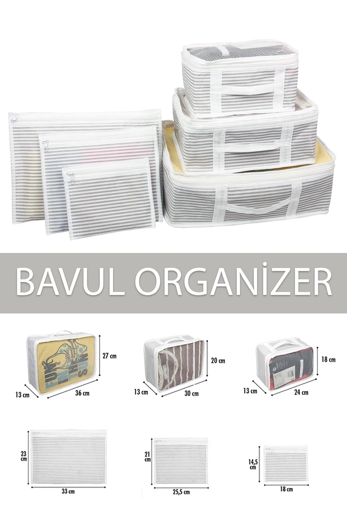 6'lı Bavul Organizer Seyahat Çantası Düzenleyici