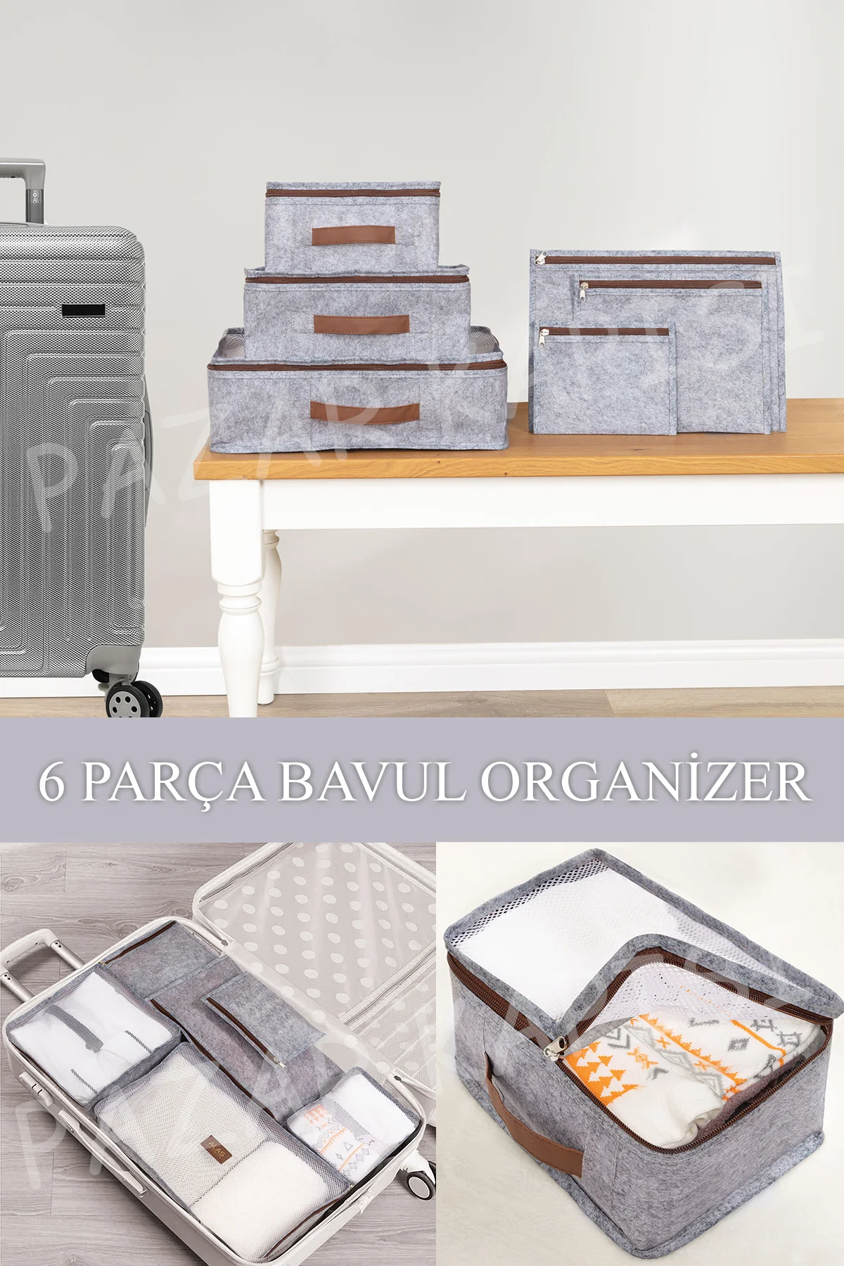 6'lı Bavul Organizer Seyahat Çantası Düzenleyici