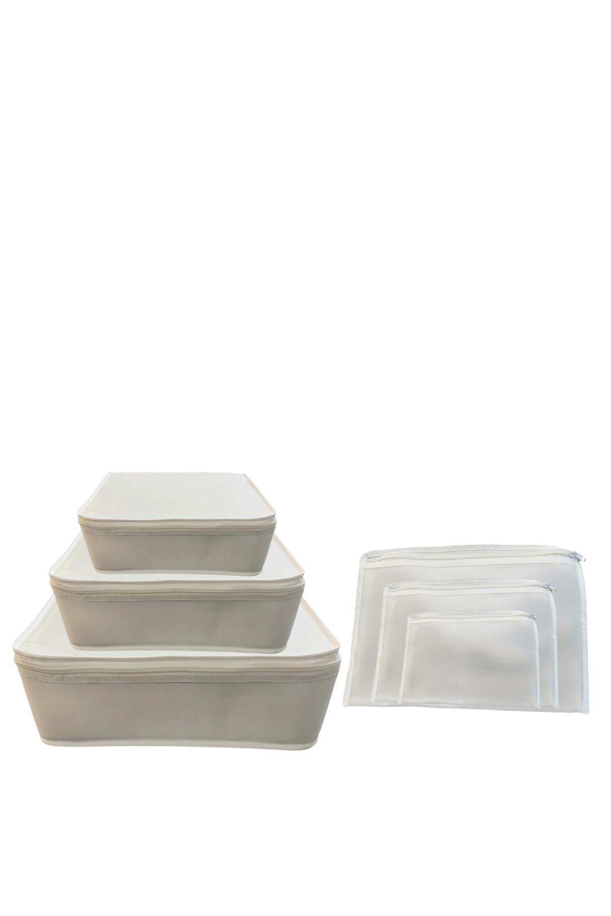 6'lı Beyaz Valiz Düzenleyici , Bavul Içi Düzenleyici Organizer Se