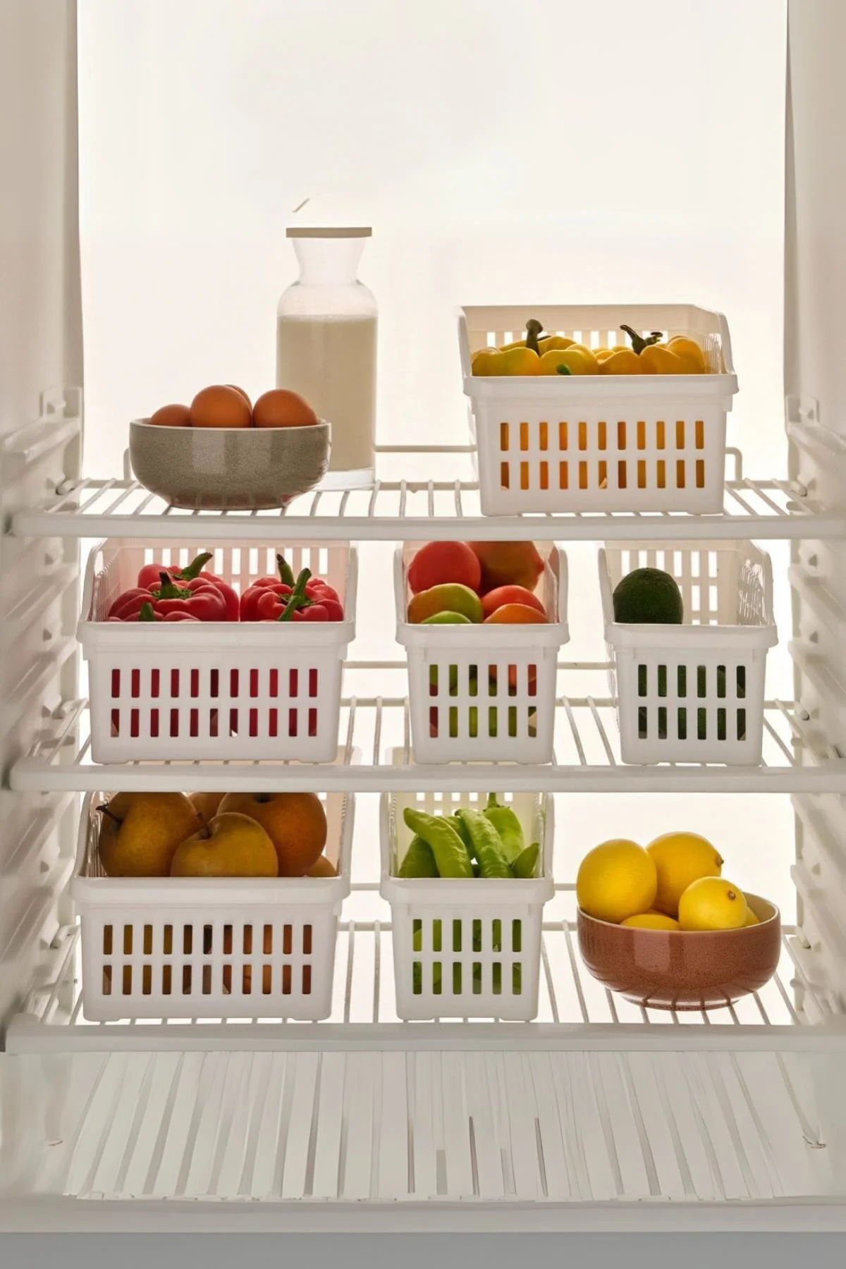 6’lı Buzdolabı Organizeri Düzenleyici Çok Amaçlı Dolap Düzenleyic