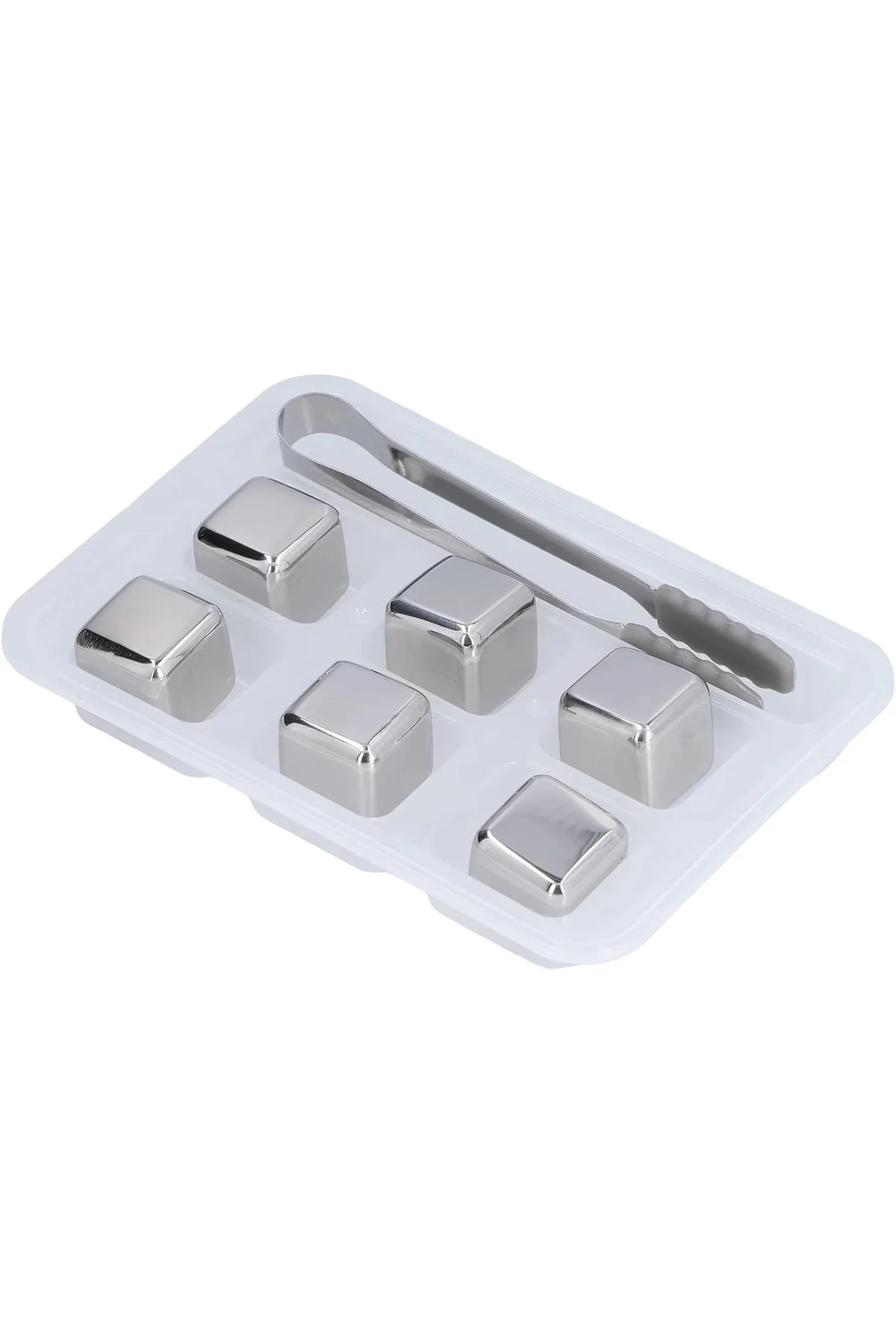 6'lı Çelik Metal Kaplama Viski Taşı Soğutma Buz Küpü