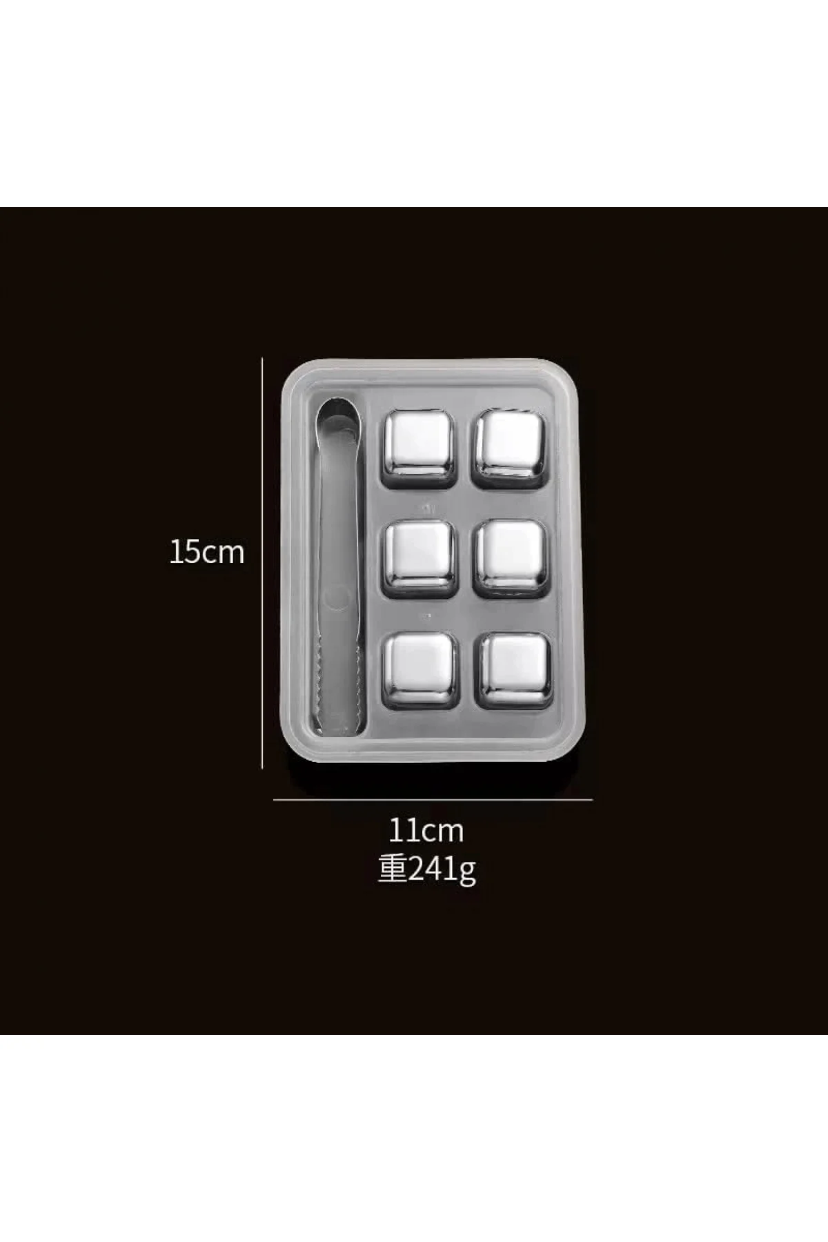 6'lı Çelik Metal Kaplama Viski Taşı Soğutma Buz Küpü