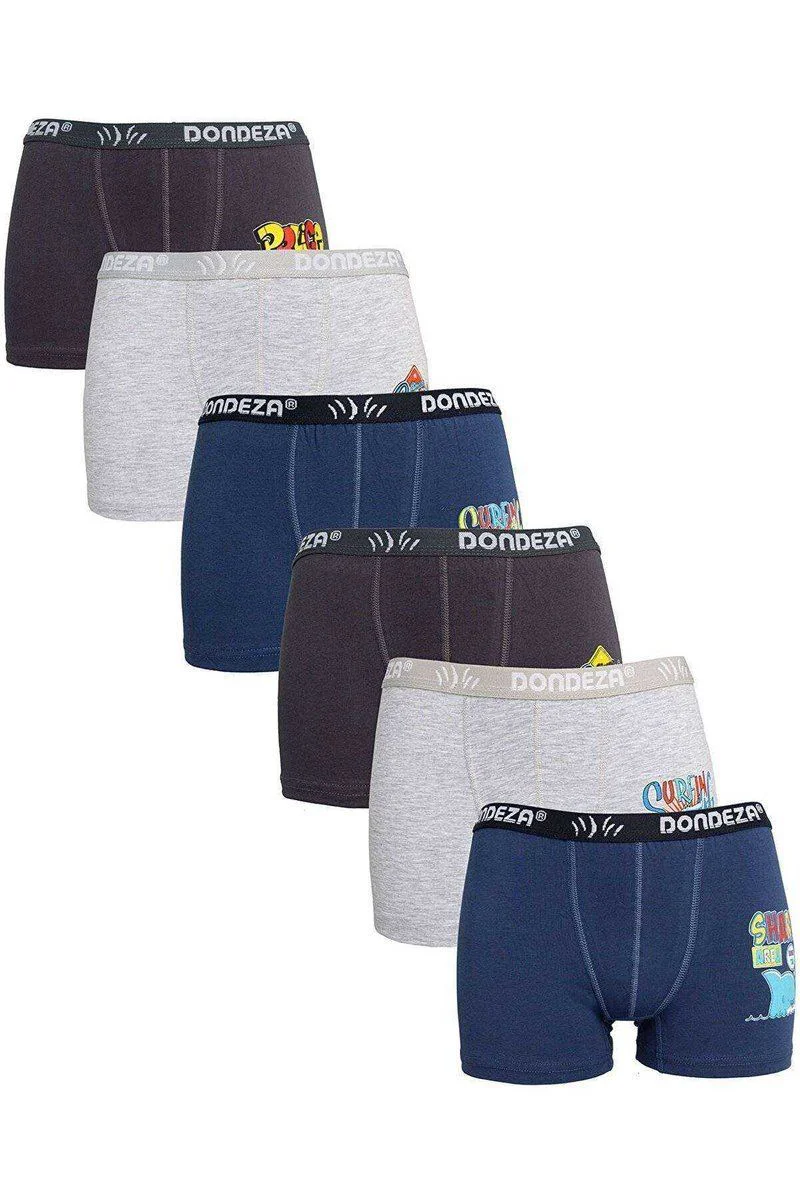 6'lı Düz Baskılı Erkek Çocuk Boxer 506 - %90 Pamuk %10 Elastan Rahat İç Giyim Fiyatı, Yorumları ve Özellikleri