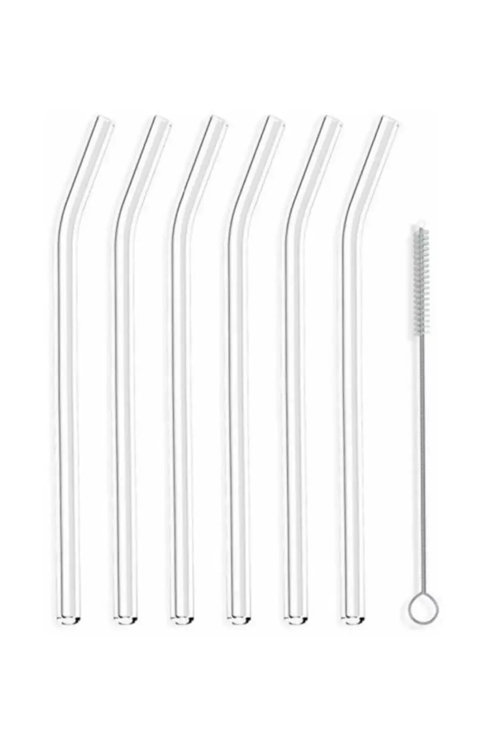6'lı Eğimli Cam Pipet & Temizleme Fırçası