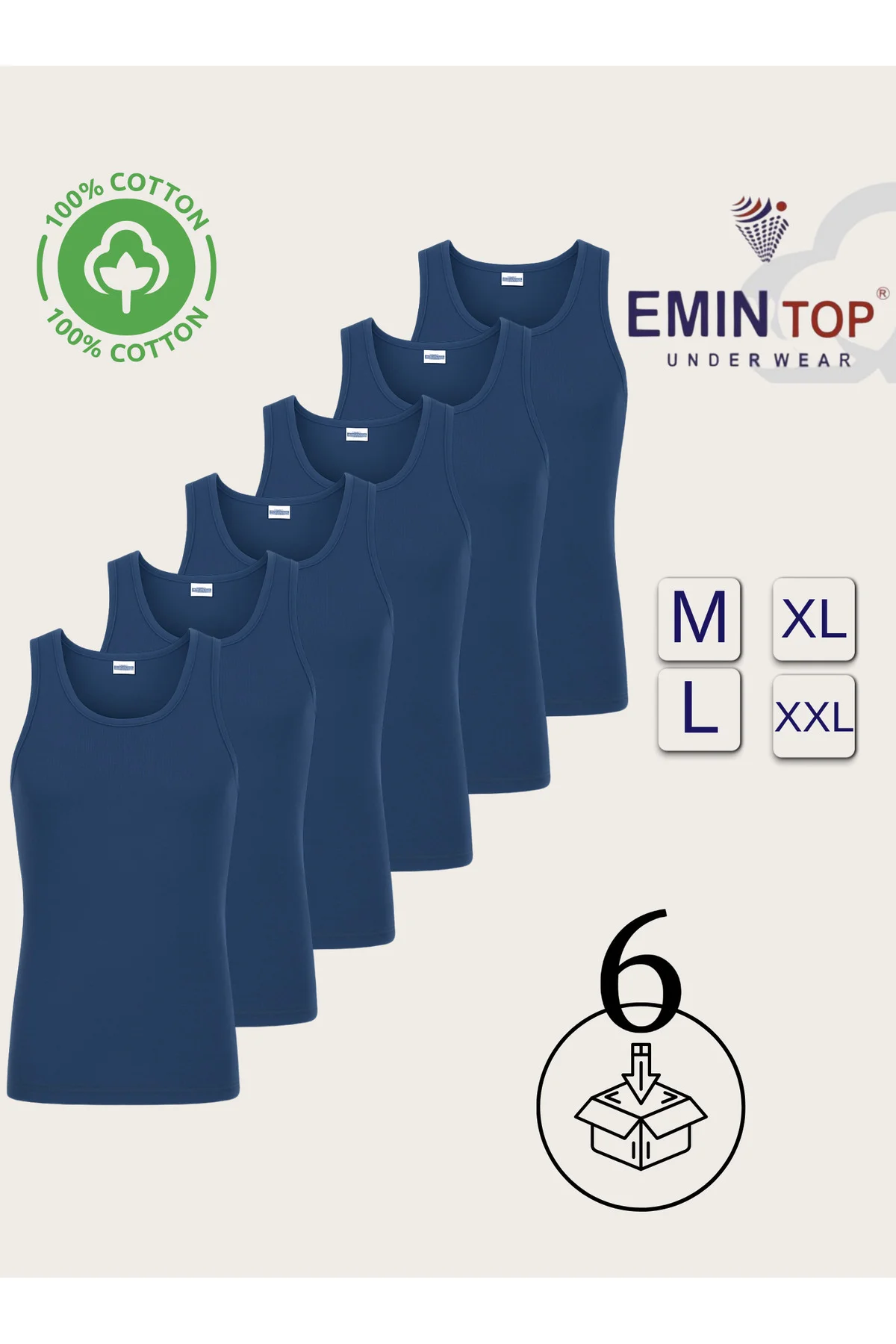 6'lı ERKEK İNDİGO PENYE ATLET
