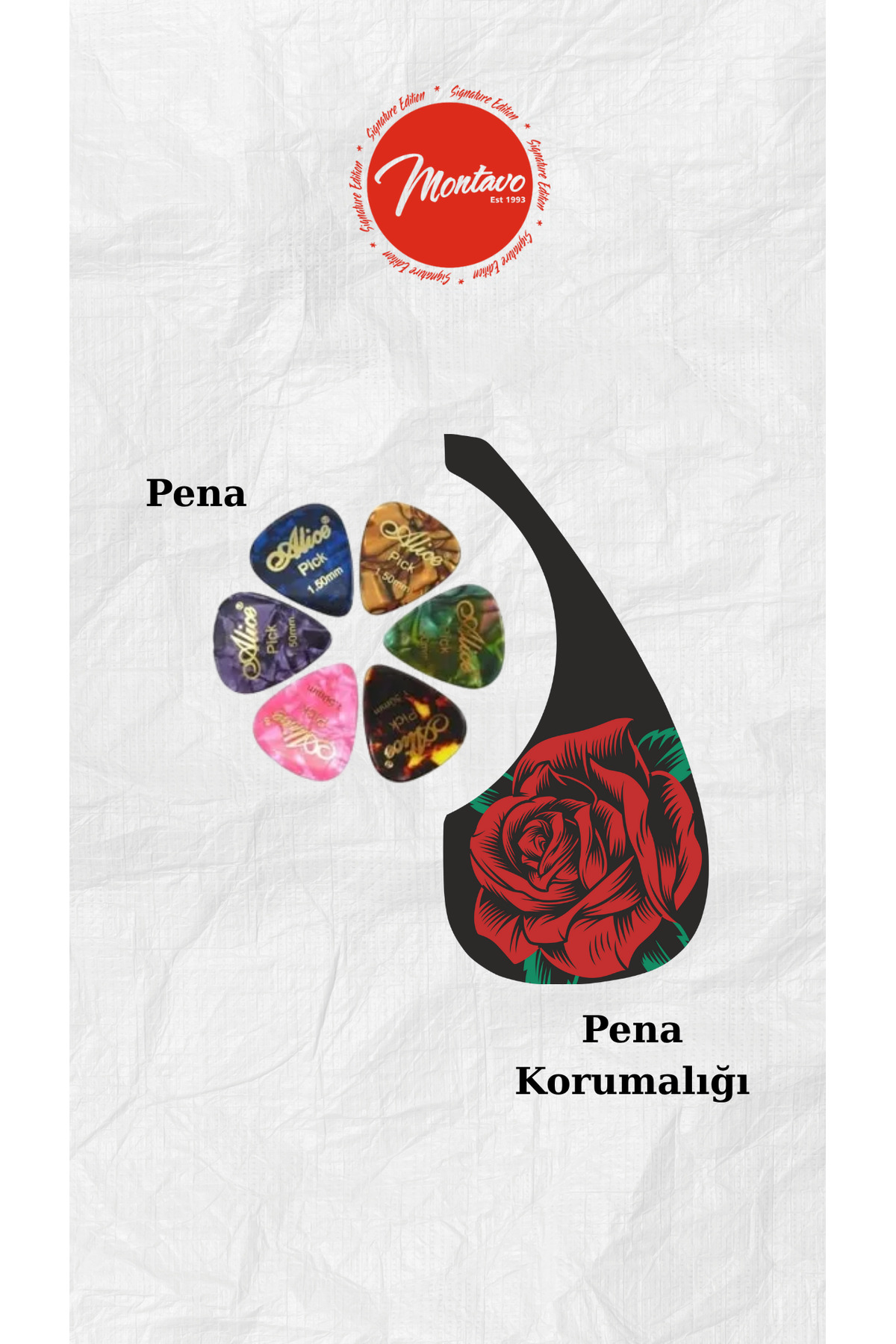 6'lı Gitar Penası + Pena Korumalığı Set