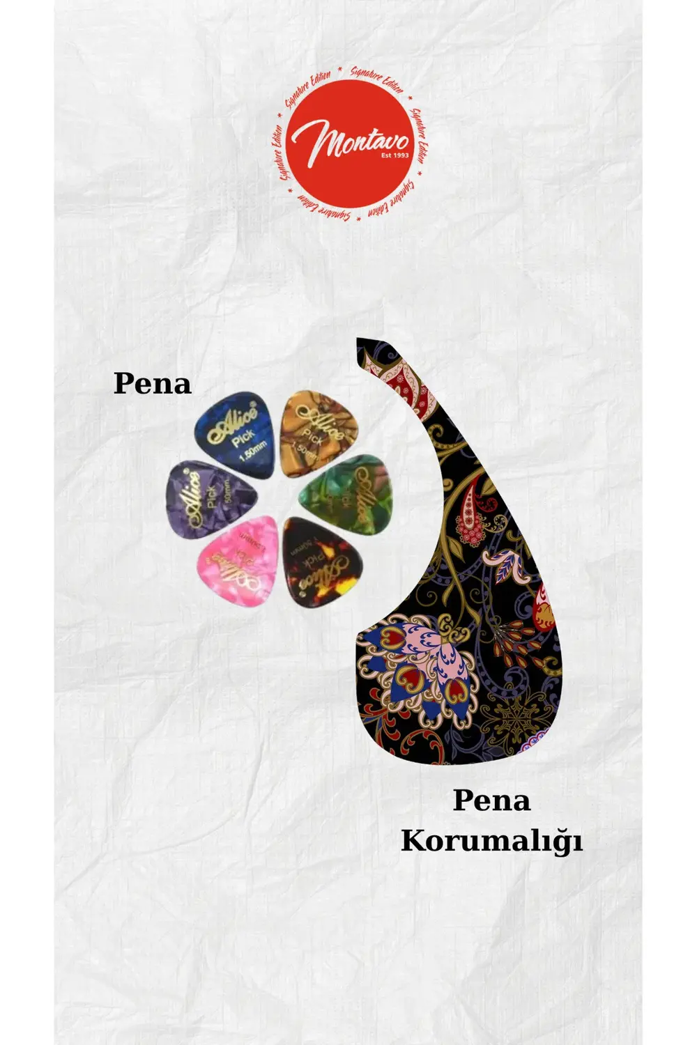 6'lı Gitar Penası + Pena Korumalığı Set