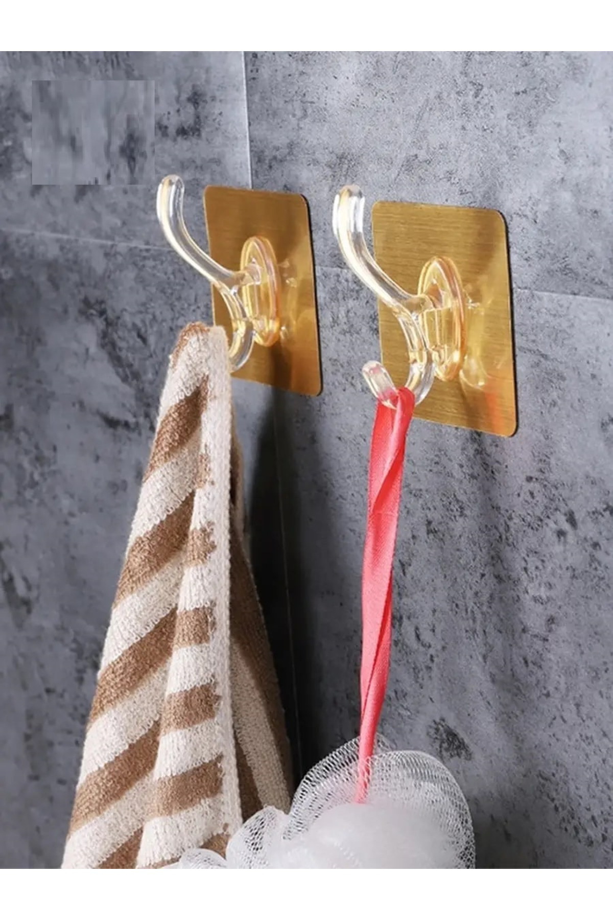 Pi İthalat 6Lı Gold Kanca Askı Güçlü Yapışkanlı Mutfak Banyo Askısı