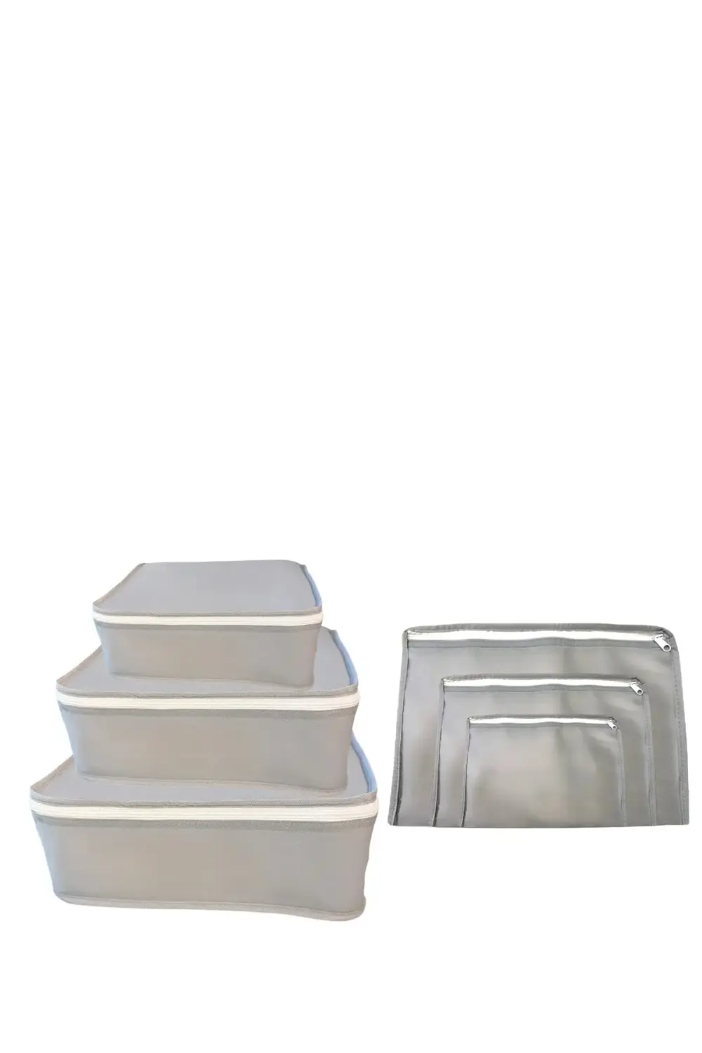 6'lı Gri Valiz Düzenleyici , Bavul Içi Düzenleyici Organizer Set