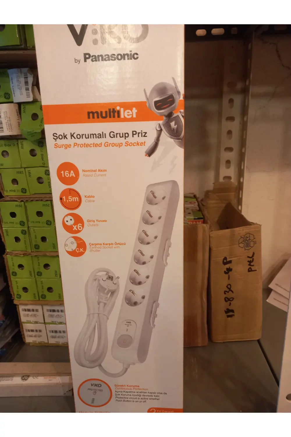 6lı Grup Priz Şok Korumalı 1.5 Mt.