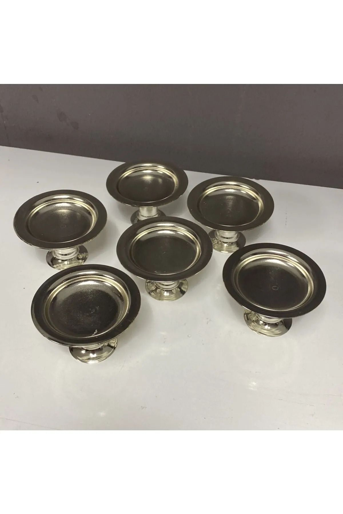 Mira Züccaciye 6'Lı Gümüş Kahve Yanı Lokumluk,Makaronluk,Şekerlik,Sunum,Kahve,İk