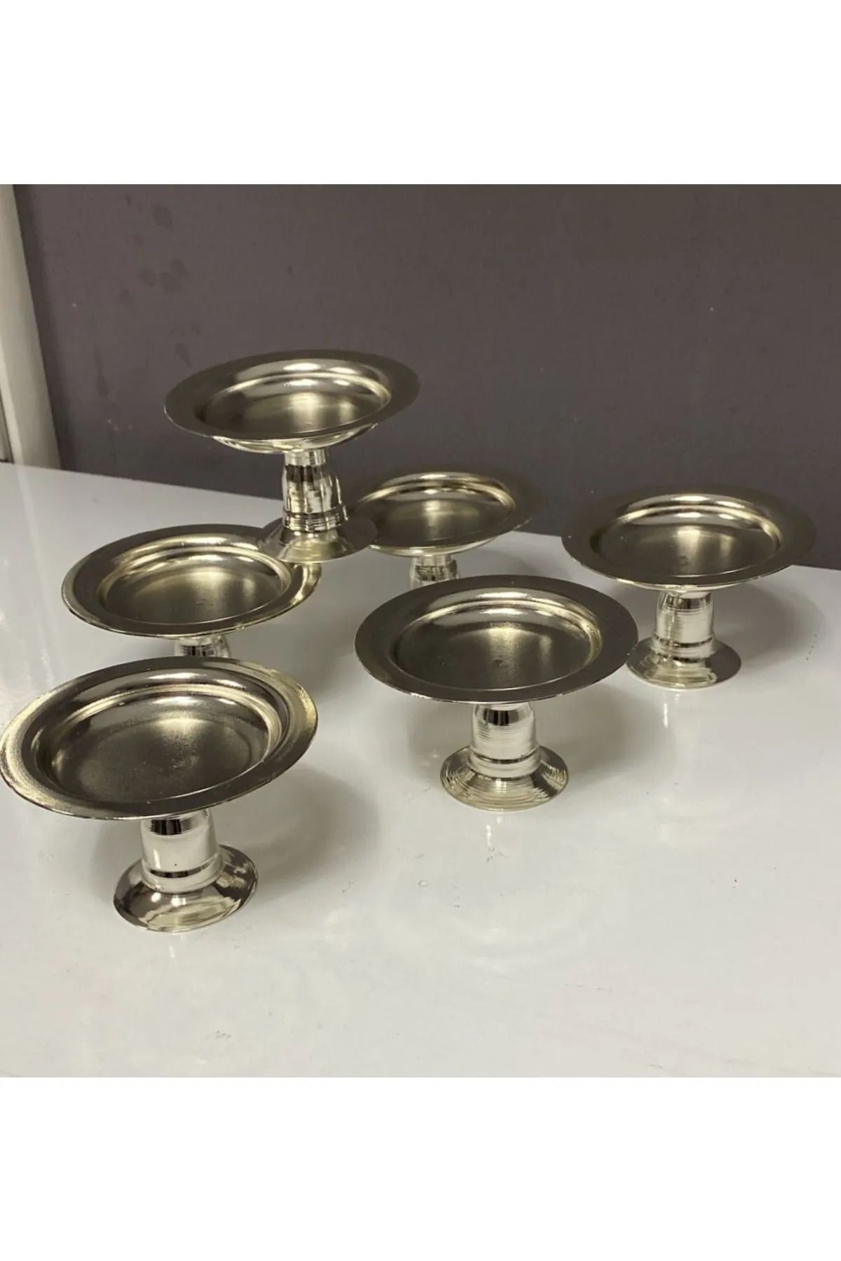 Mira Züccaciye 6'Lı Gümüş Kahve Yanı Lokumluk,Makaronluk,Şekerlik,Sunum,Kahve,İk