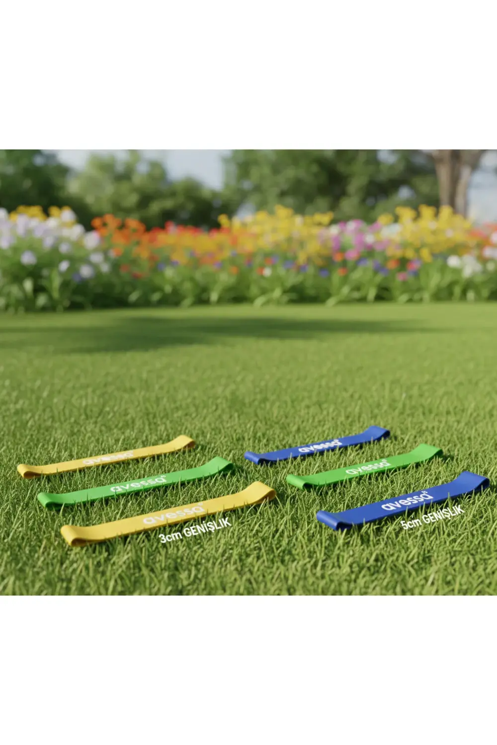 6'lı Hafif-Orta-Güçlü Direnç Lastik Seti - Aerobik Bant - Spor -