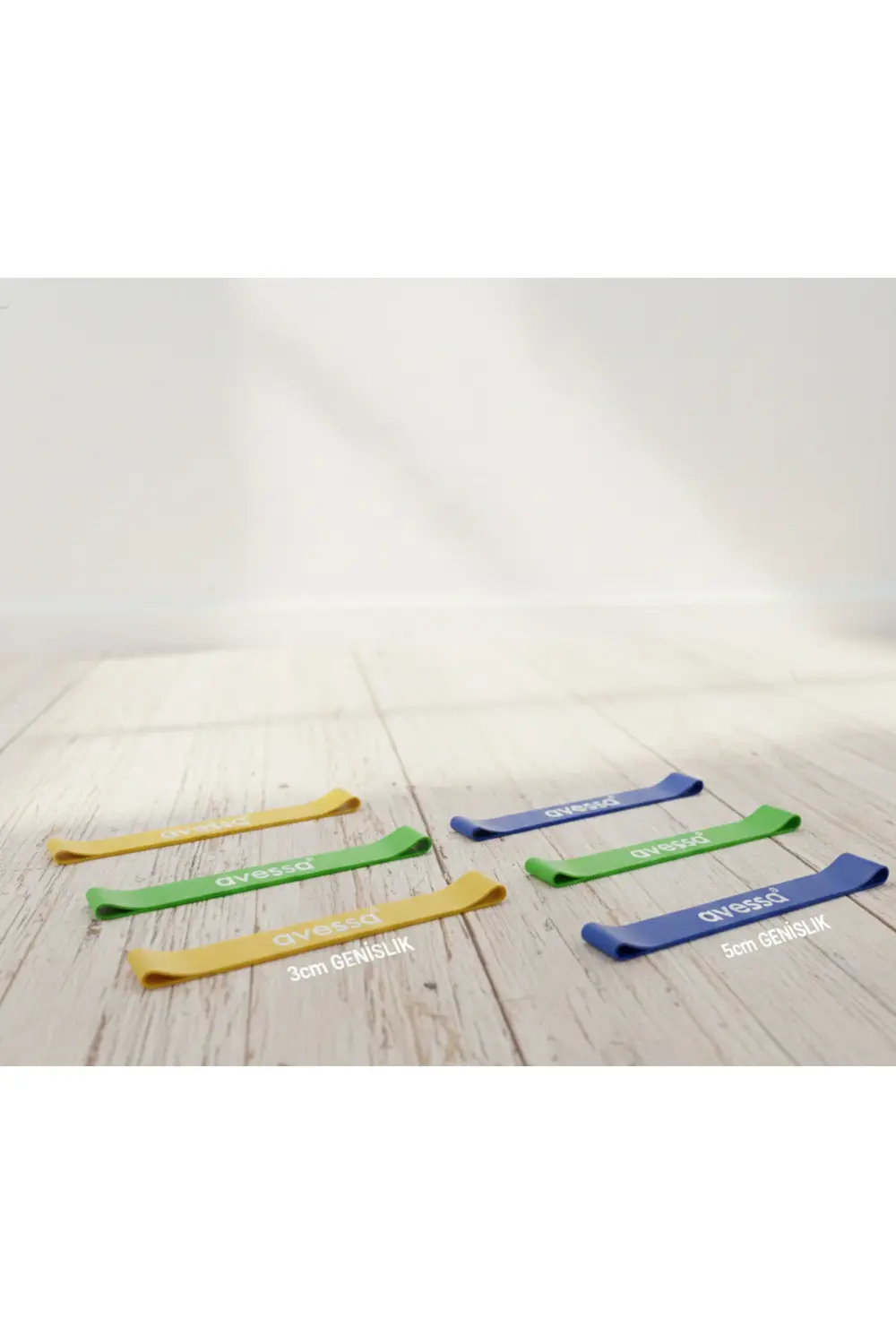 6'lı Hafif-Orta-Güçlü Direnç Lastik Seti - Aerobik Bant - Spor -