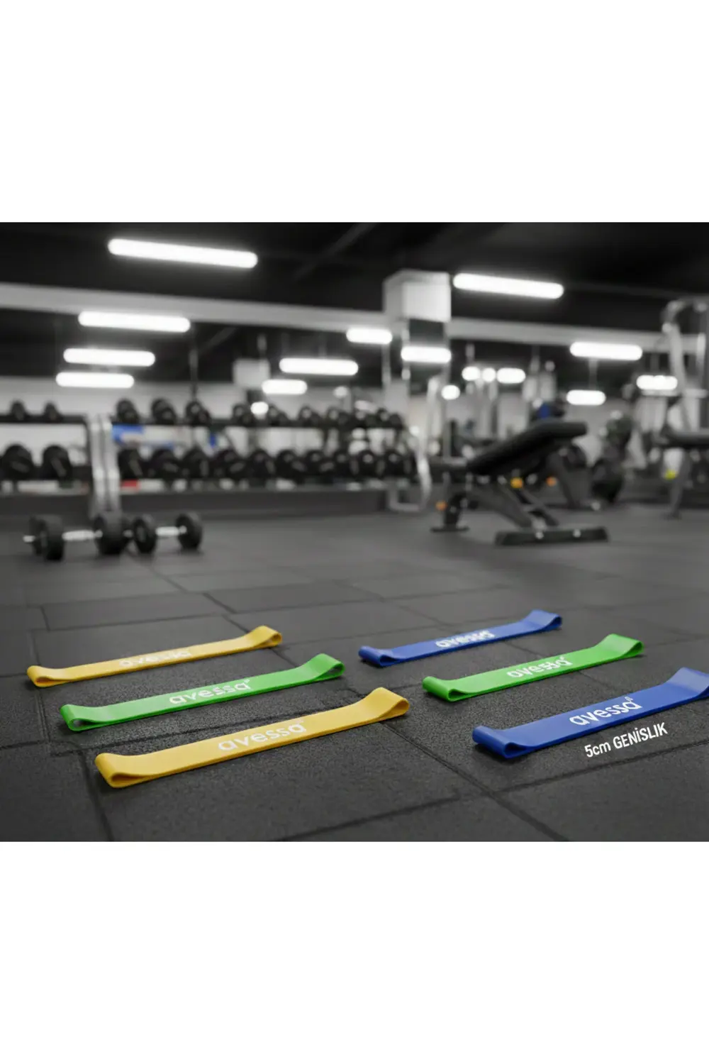 6'lı Hafif-Orta-Güçlü Direnç Lastik Seti - Aerobik Bant - Spor -