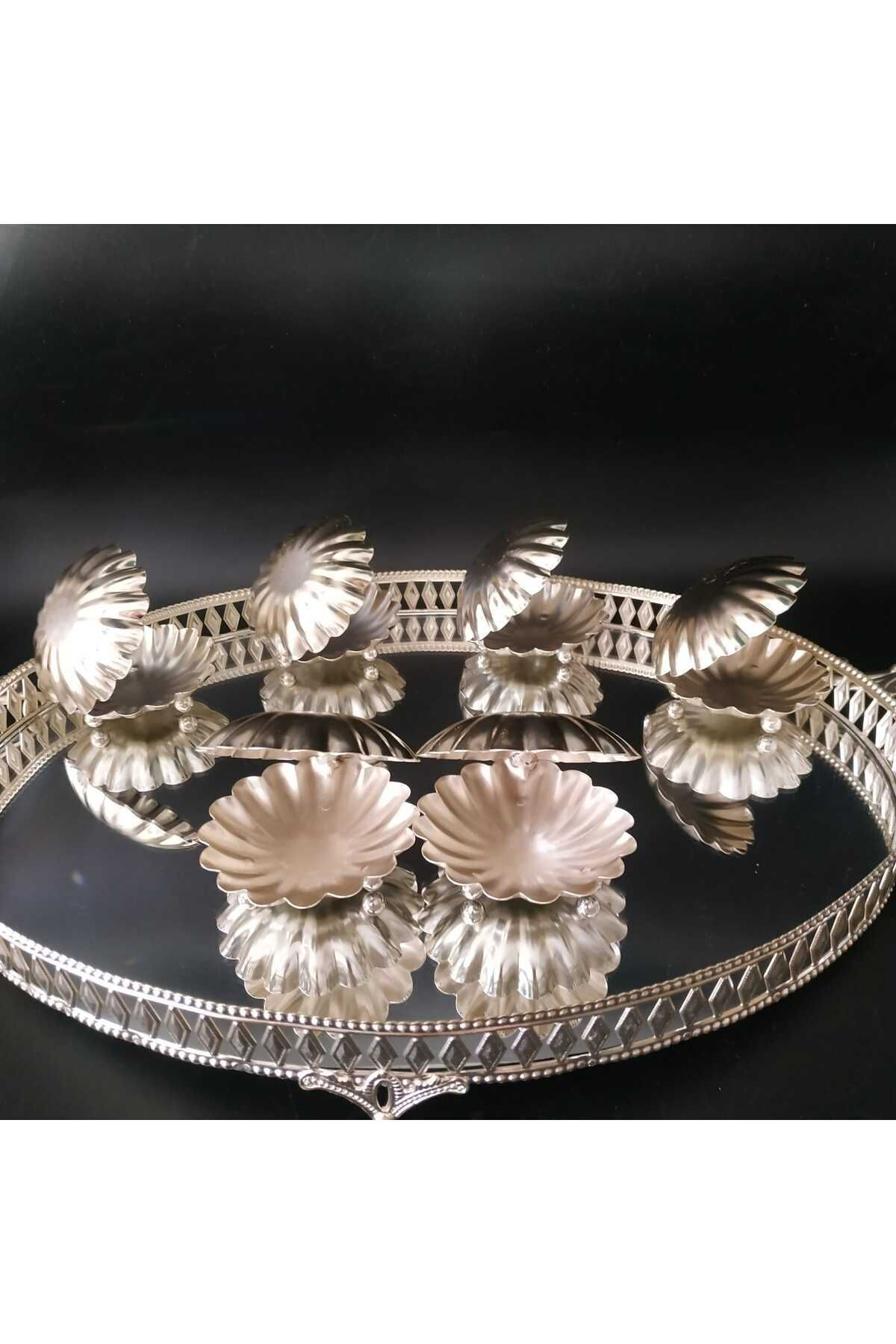 Hilalkristal 6'Lı İstiridye Şık Lokumluk | Kahve Yanı Lokumluk Şekerlik Drajel