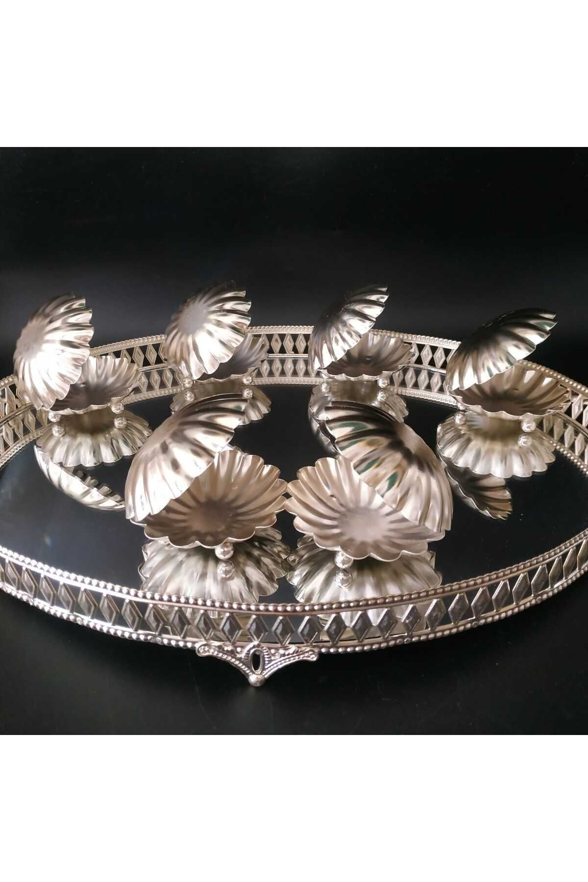 Hilalkristal 6'Lı İstiridye Şık Lokumluk | Kahve Yanı Lokumluk Şekerlik Drajel