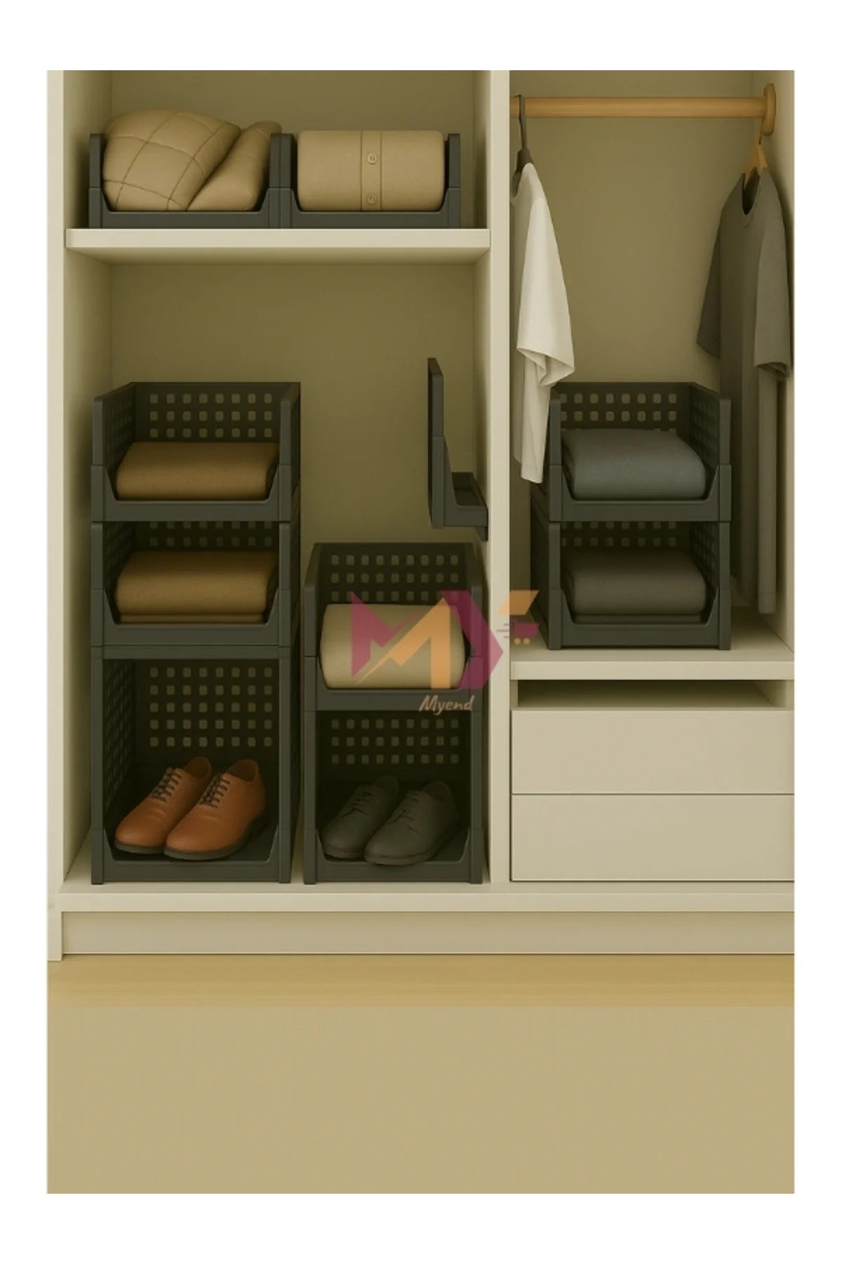 6'lı Kayar Raf Sistemi, Dolap İçi Düzenleyici Modüler Raf