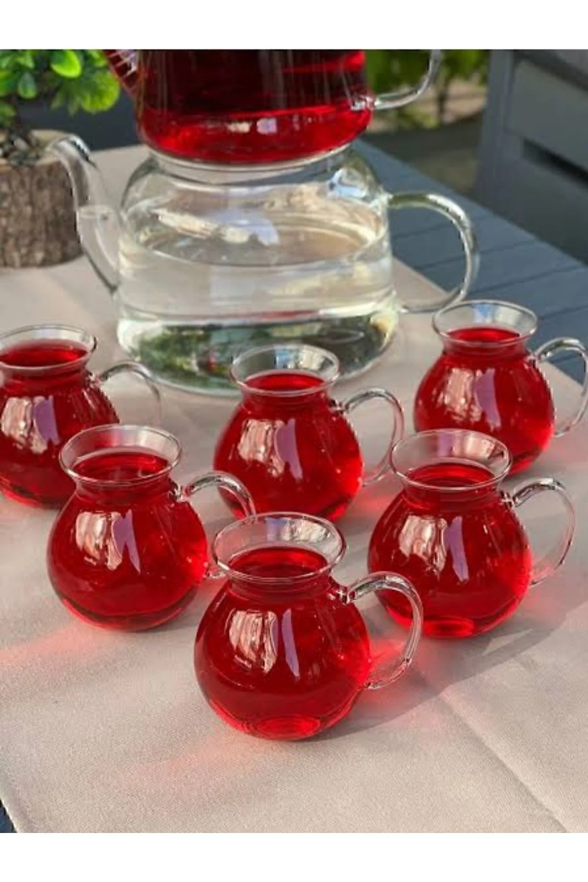 6lı Keyfi Ala Borosilikat Cam Çay Bardağı 185 ml (KEYFİ ALA ÇAY B