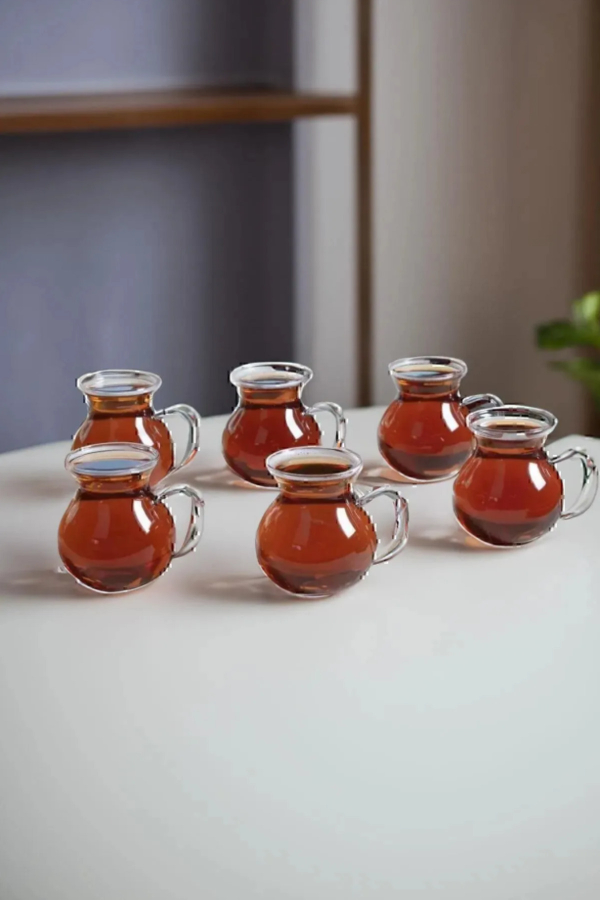 Soulfly 6'Lı Keyfi Ala Borosilikat Cam Kulplu Çay Bardağı 200Ml Bardak