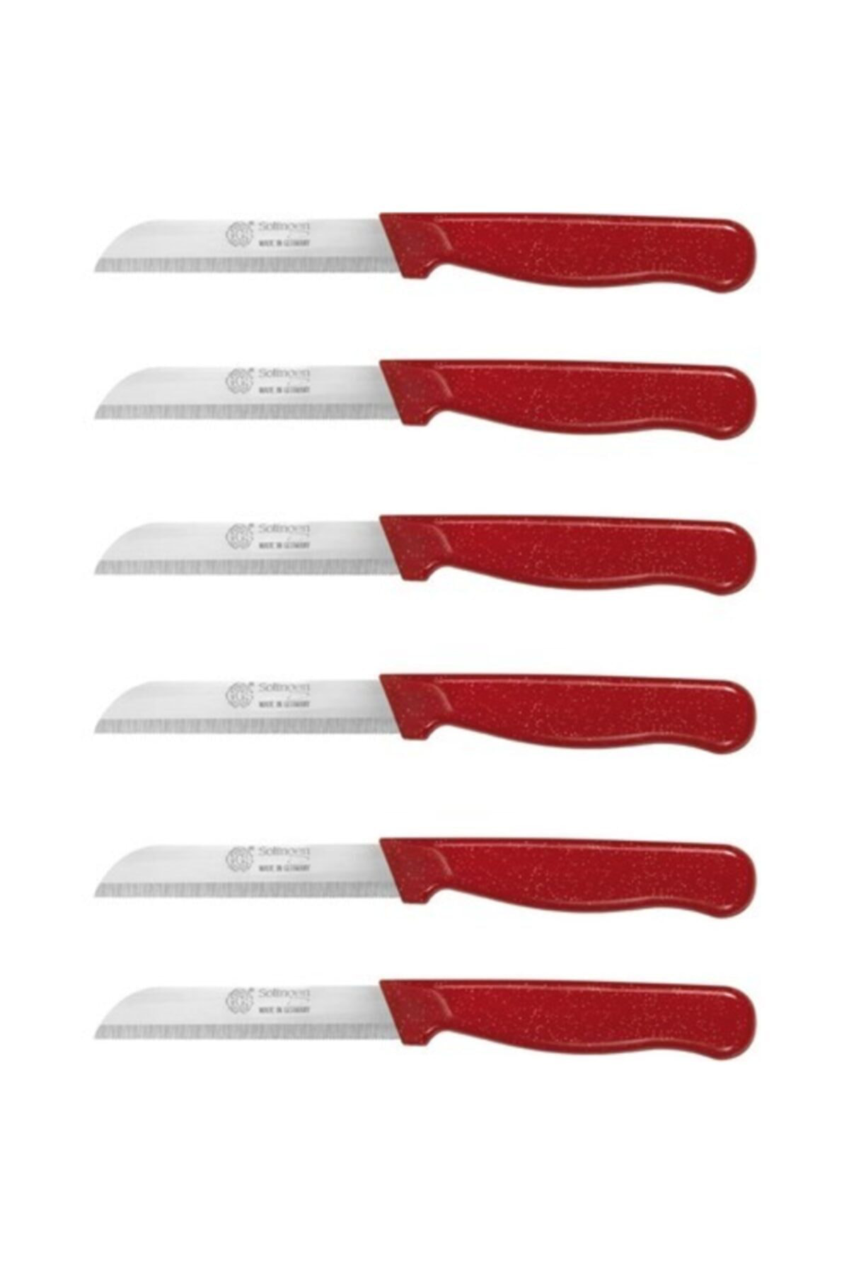 Ggs Solingen Germany 6Lı Kırmızı Ggs Solingen Simli Meyve Bıçağı