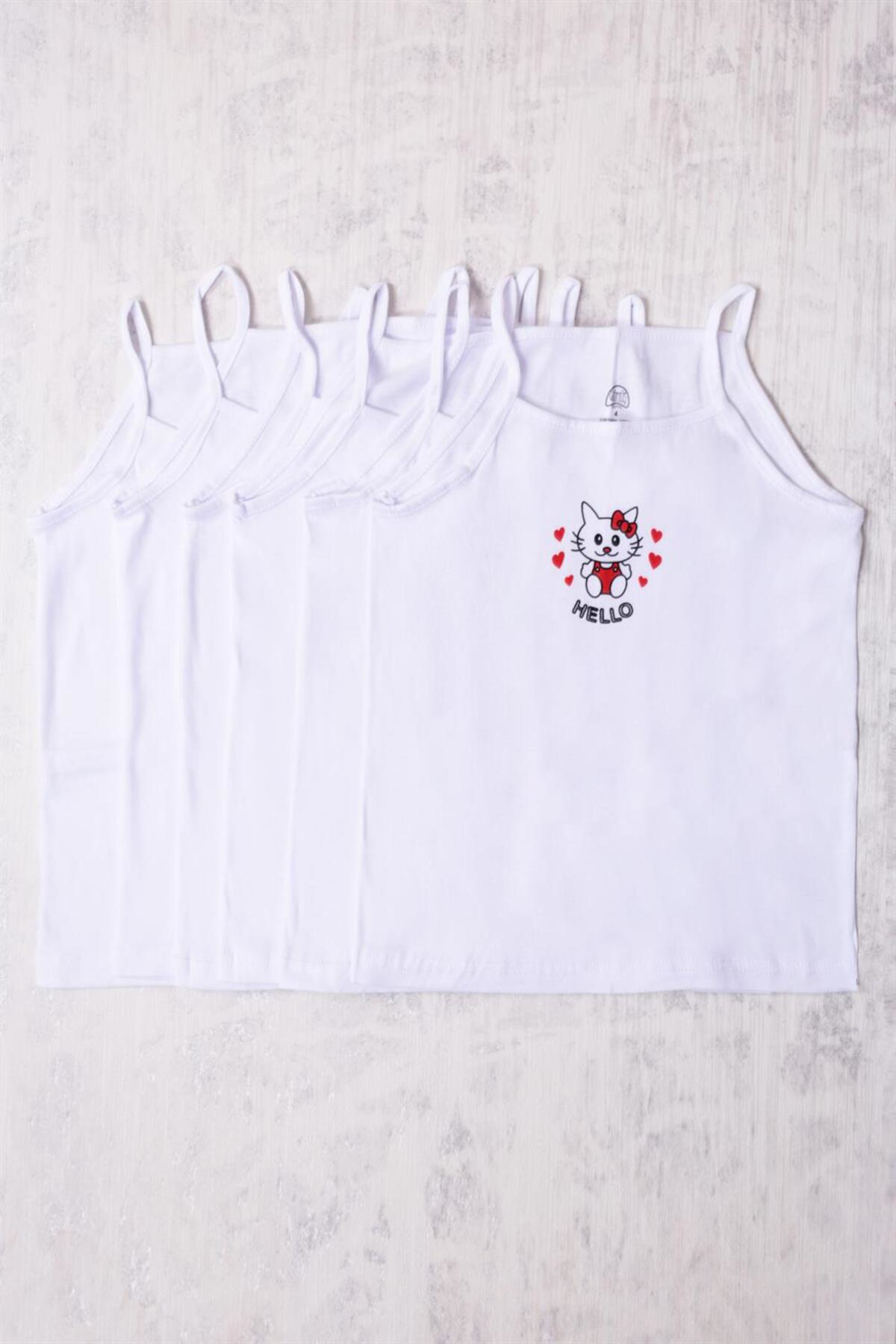 6'lı Kız Çocuk Hello Kitty Desenli Atlet