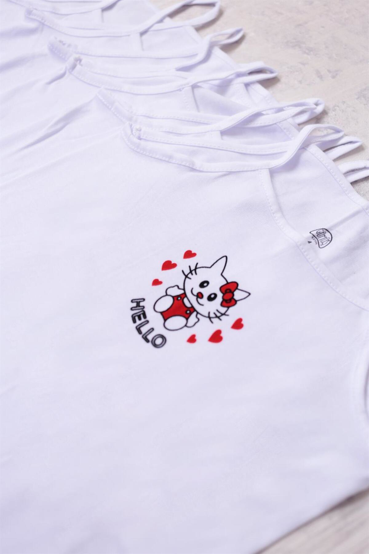 6'lı Kız Çocuk Hello Kitty Desenli Atlet