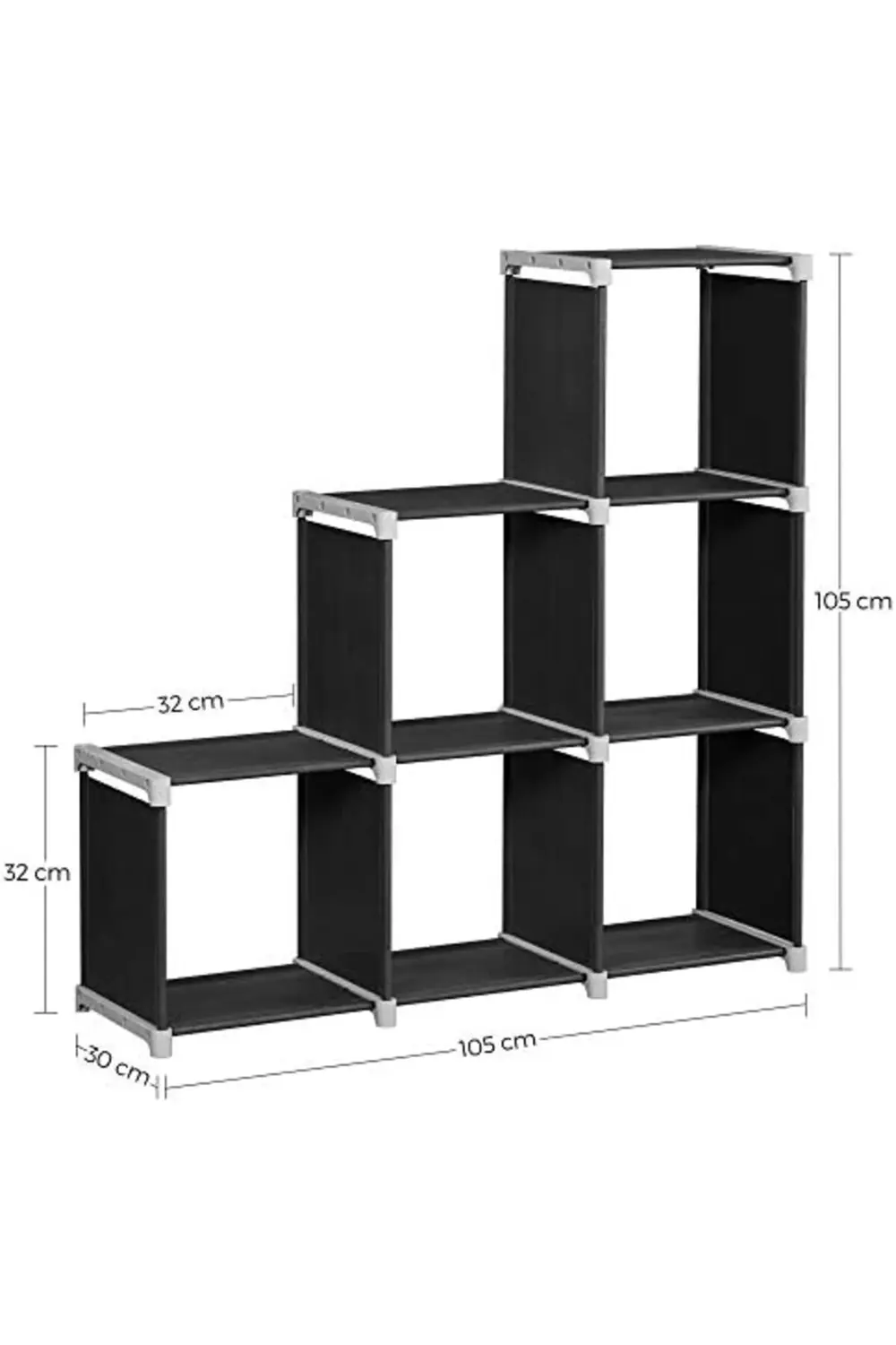 6'lı Küp Kitaplık, DIY, Oturma Odası için Organizatör, Siyah LSN6