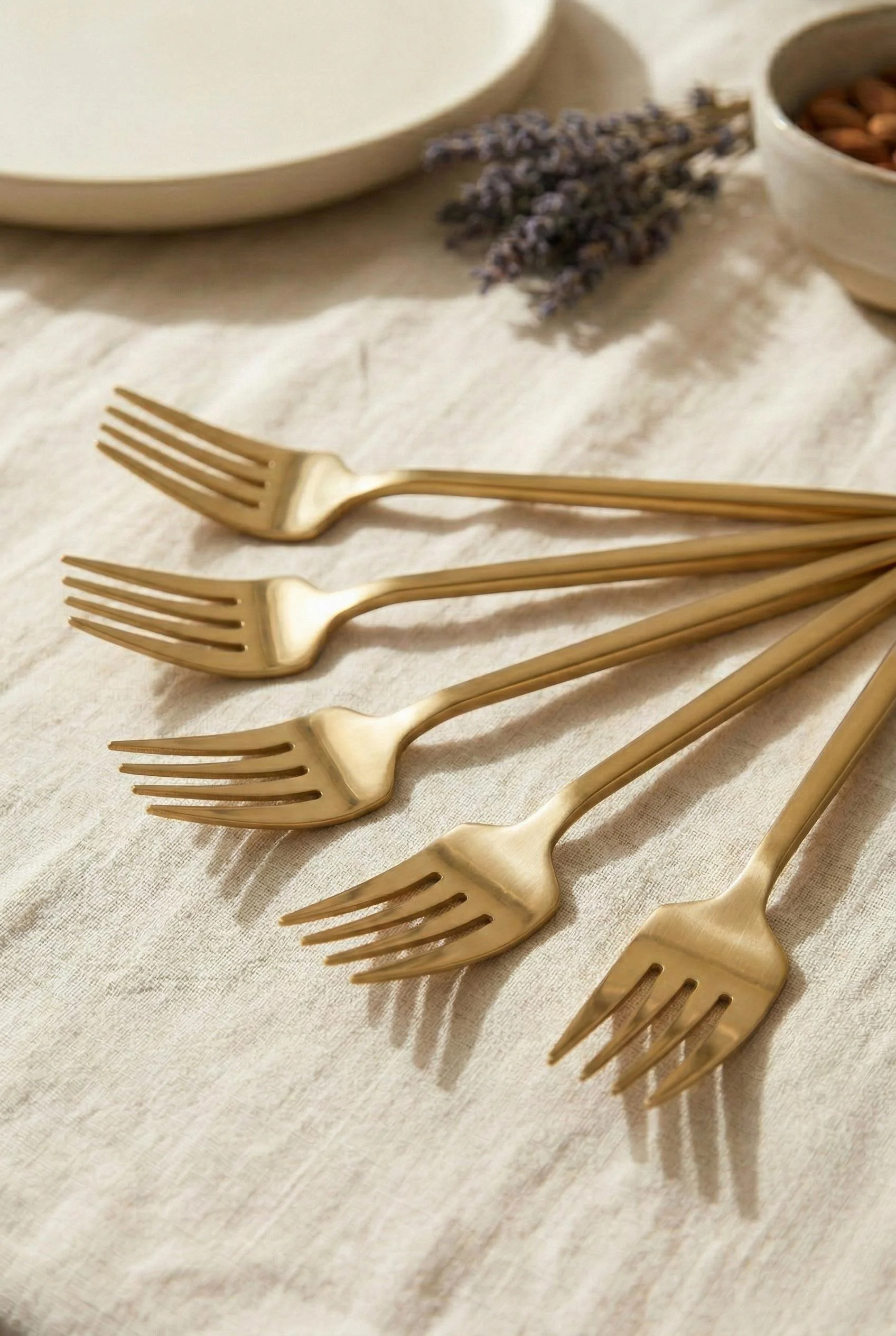 6'lı Lüks Gold Paslanmaz Çelik Yemek Çatalı Seti (21 cm)