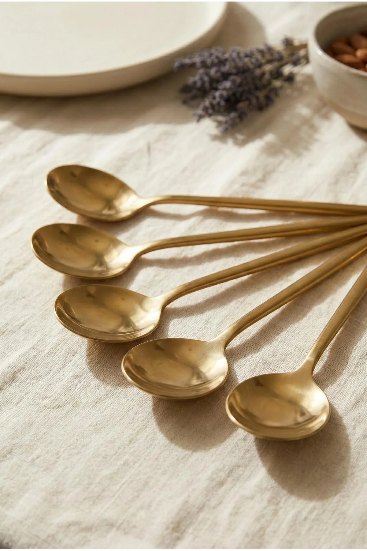 6'lı Lüks Gold Paslanmaz Çelik Yemek Kaşığı Seti (21 cm)