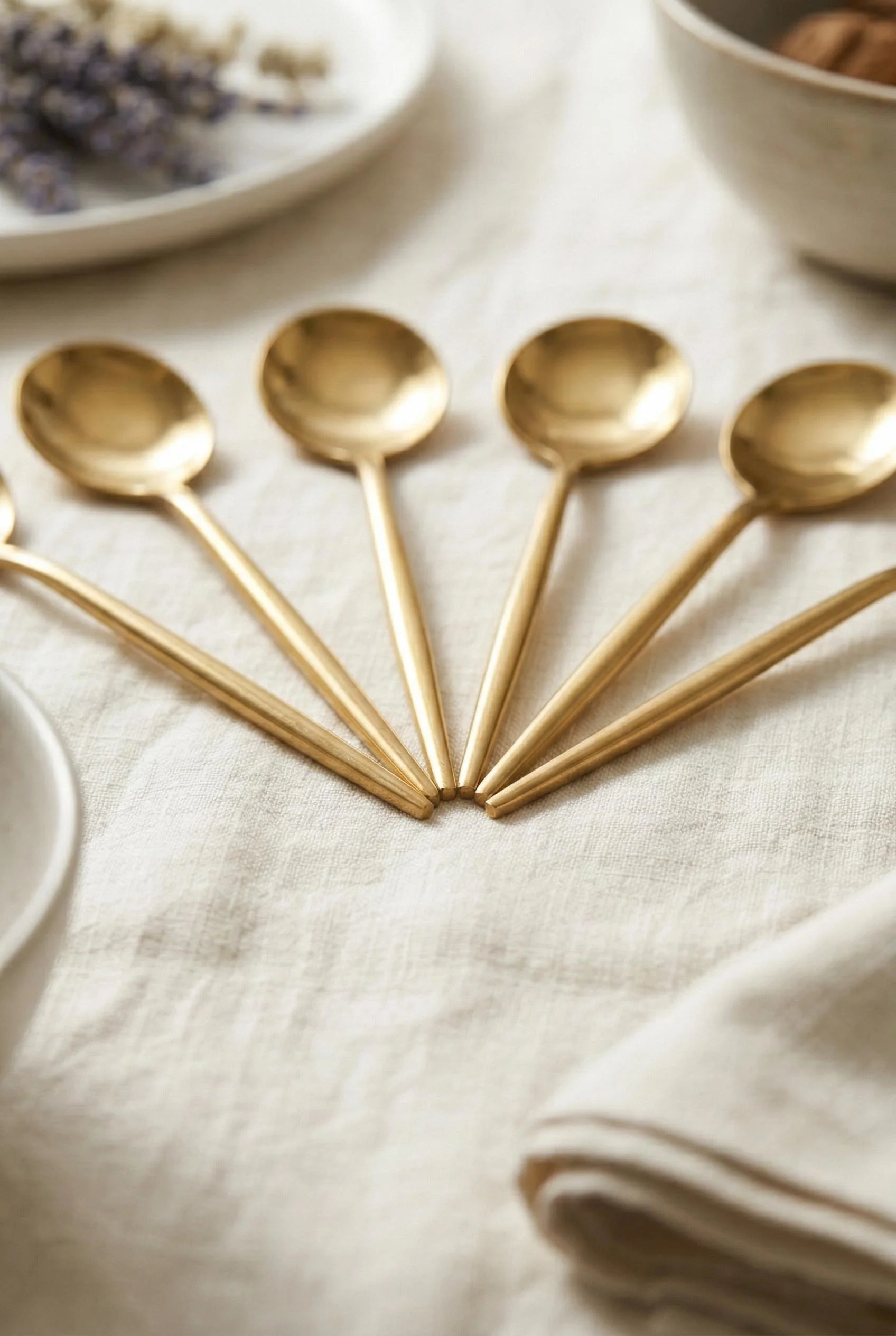 6'lı Lüks Gold Paslanmaz Çelik Çay Kaşığı Seti (13 cm)