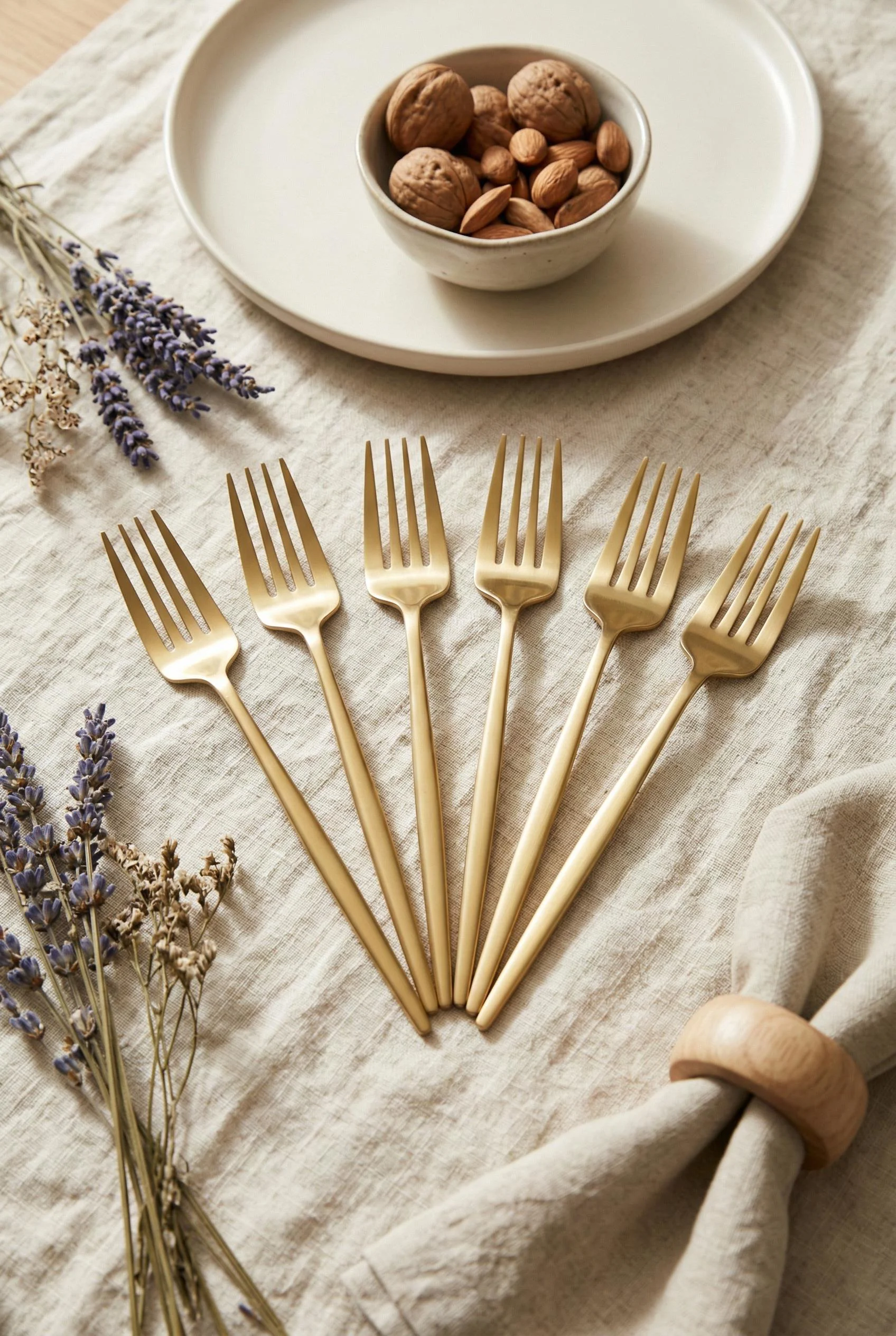 6'lı Lüks Gold Paslanmaz Çelik Yemek Çatalı Seti (21 cm)