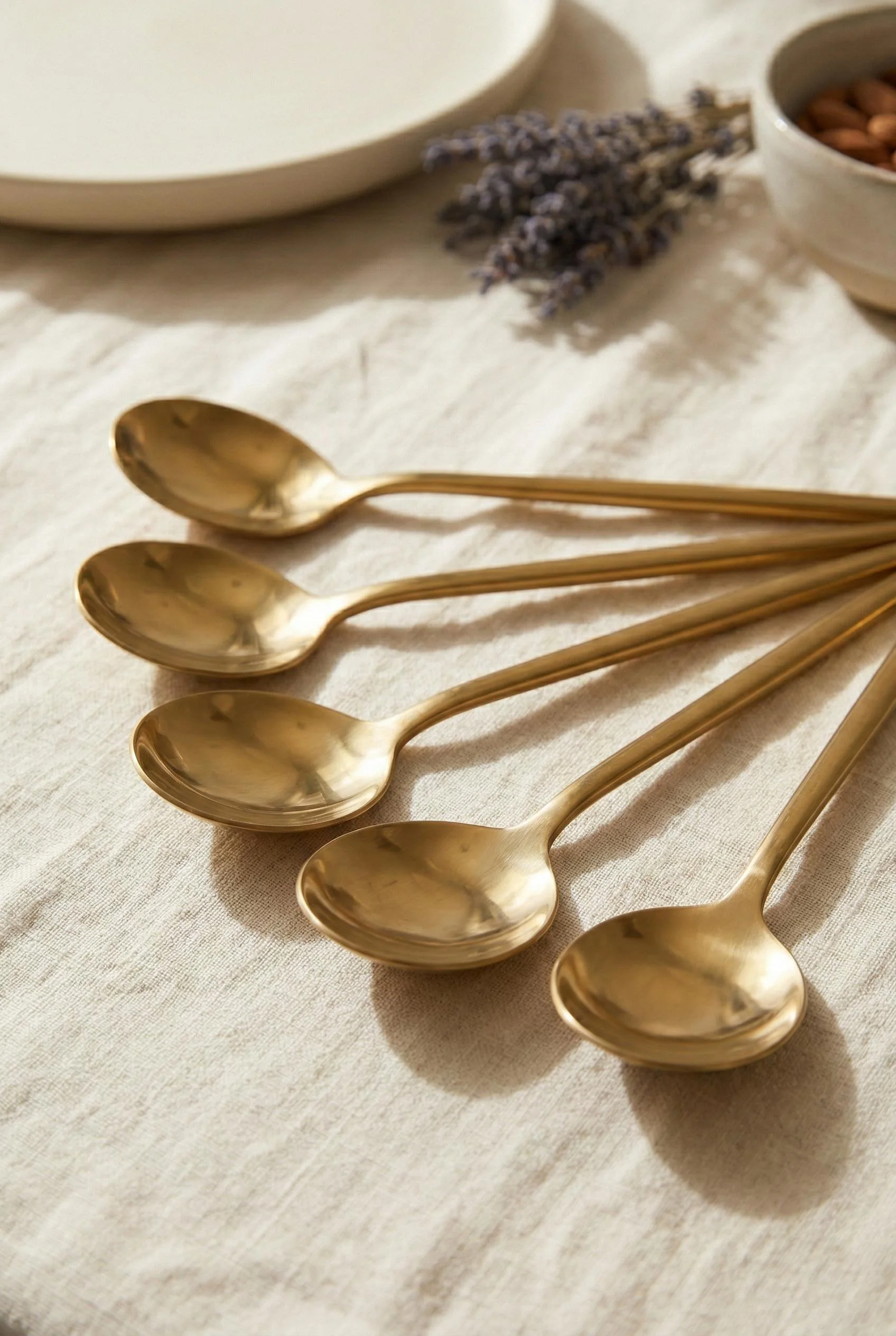 6'lı Lüks Gold Paslanmaz Çelik Yemek Kaşığı Seti (21 cm)