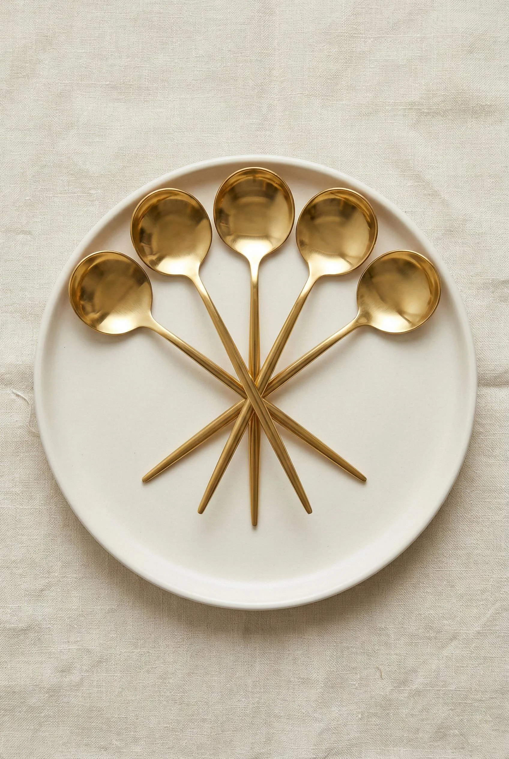 6'lı Lüks Gold Paslanmaz Çelik Tatlı Kaşığı Seti (16 cm)