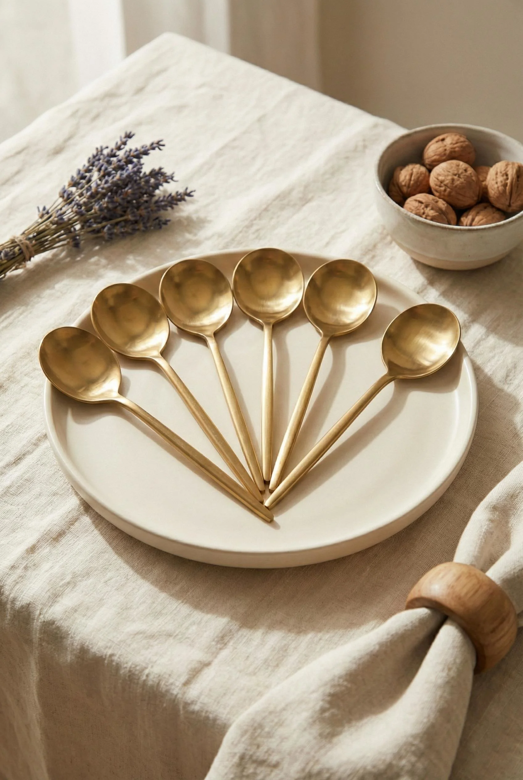 6'lı Lüks Gold Paslanmaz Çelik Yemek Kaşığı Seti (21 cm)