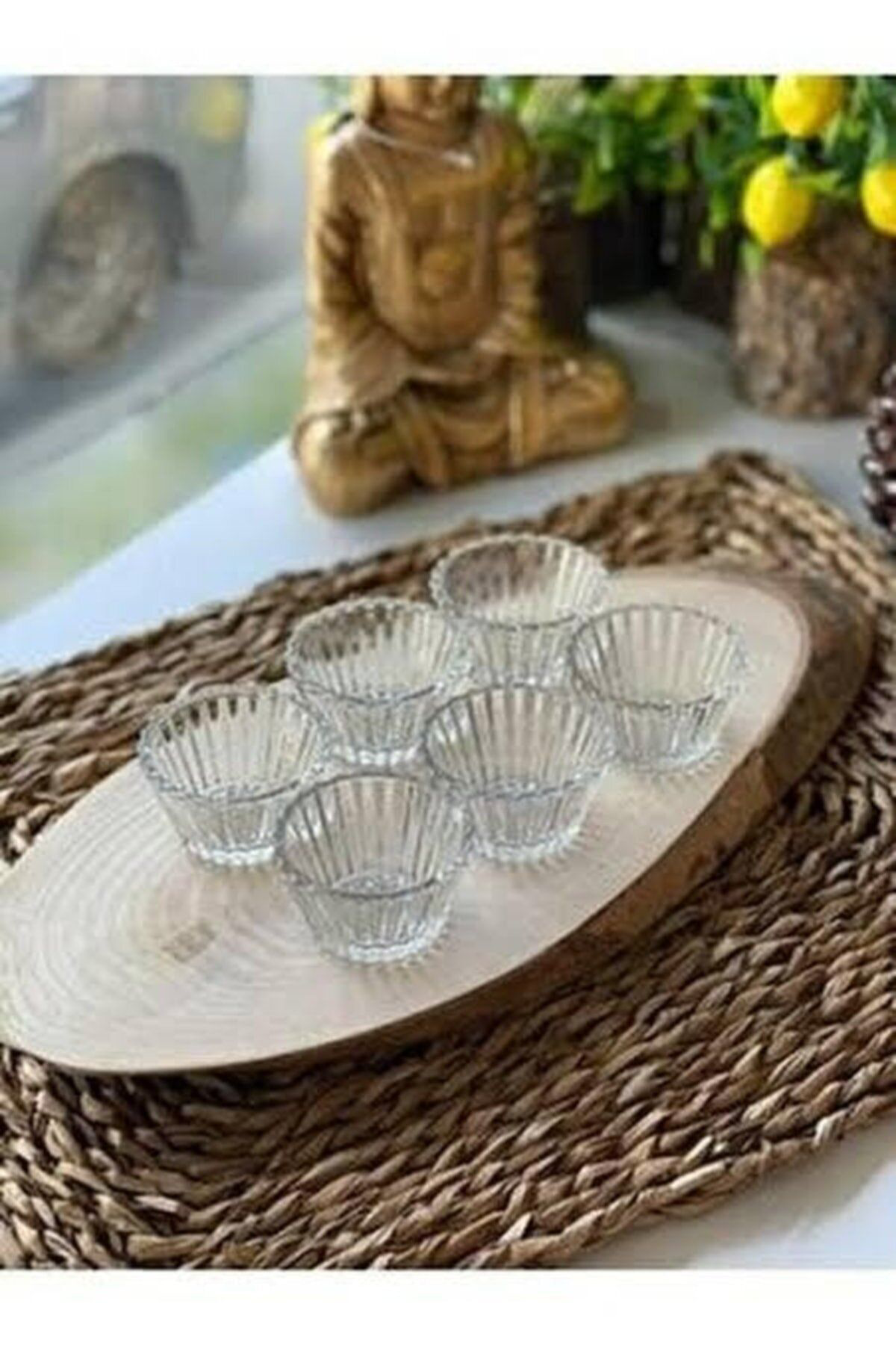 6'lı Mini Lokumluk Sunumluk/şekerlik/sosluk/reçellik Cam 1+ Beyaz