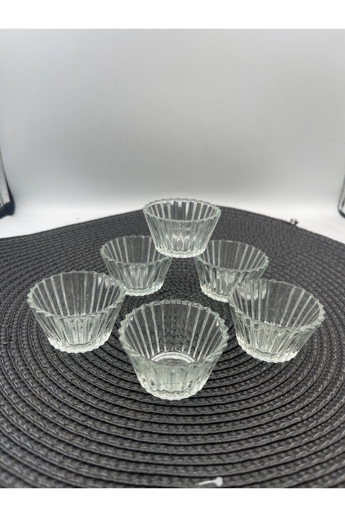 6'lı Mini Lokumluk Sunumluk/şekerlik/sosluk/reçellik Cam 1+ Beyaz