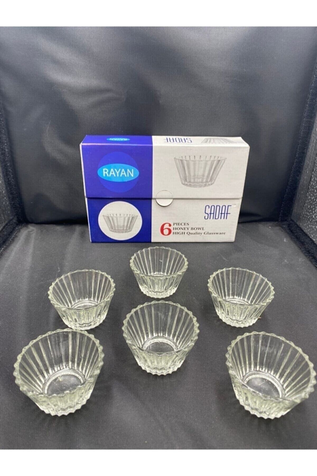 6'lı Mini Lokumluk Sunumluk/şekerlik/sosluk/reçellik Cam 1+ Beyaz