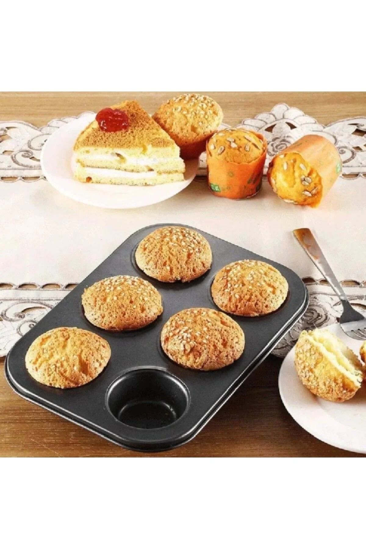 6’lı Muffin Kek Kalıbı – Dayanıklı, Çok Amaçlı Fırın Kalıbı Fiyatı, Yorumları ve Özellikleri
