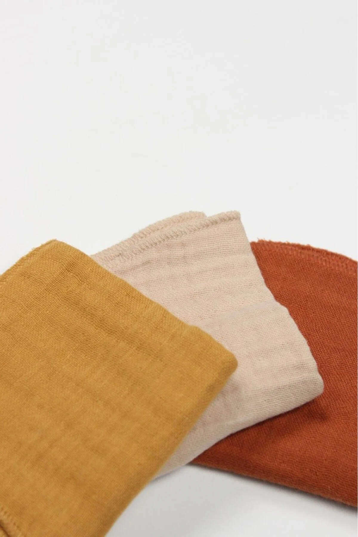 6'lı Müslin Mendil 20x20 cm 90106 Kiremit Bej Hardal