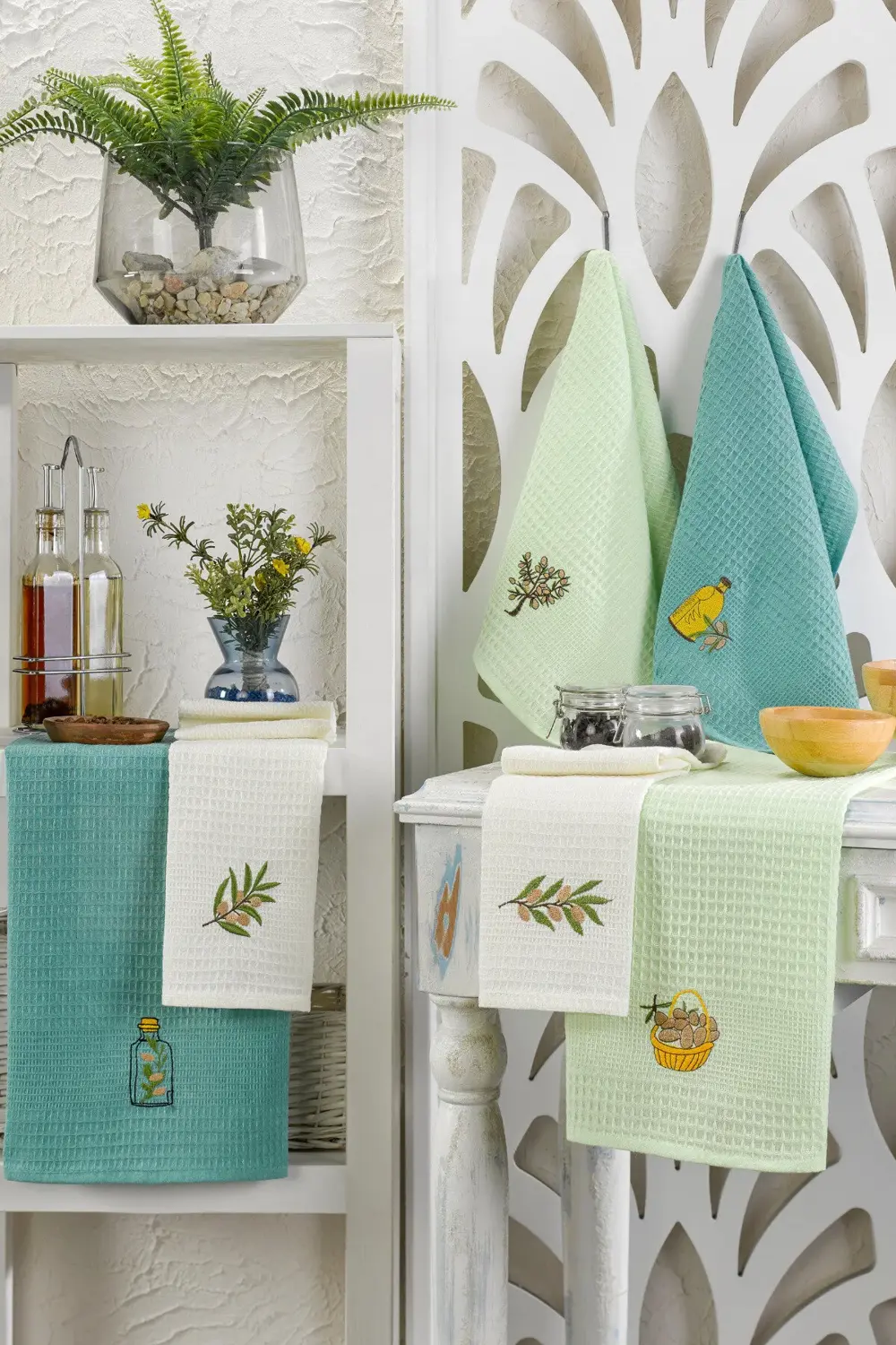 6'lı Mutfak Kurulama Bezi Waffle Desen 40x60 cm (6 adet)