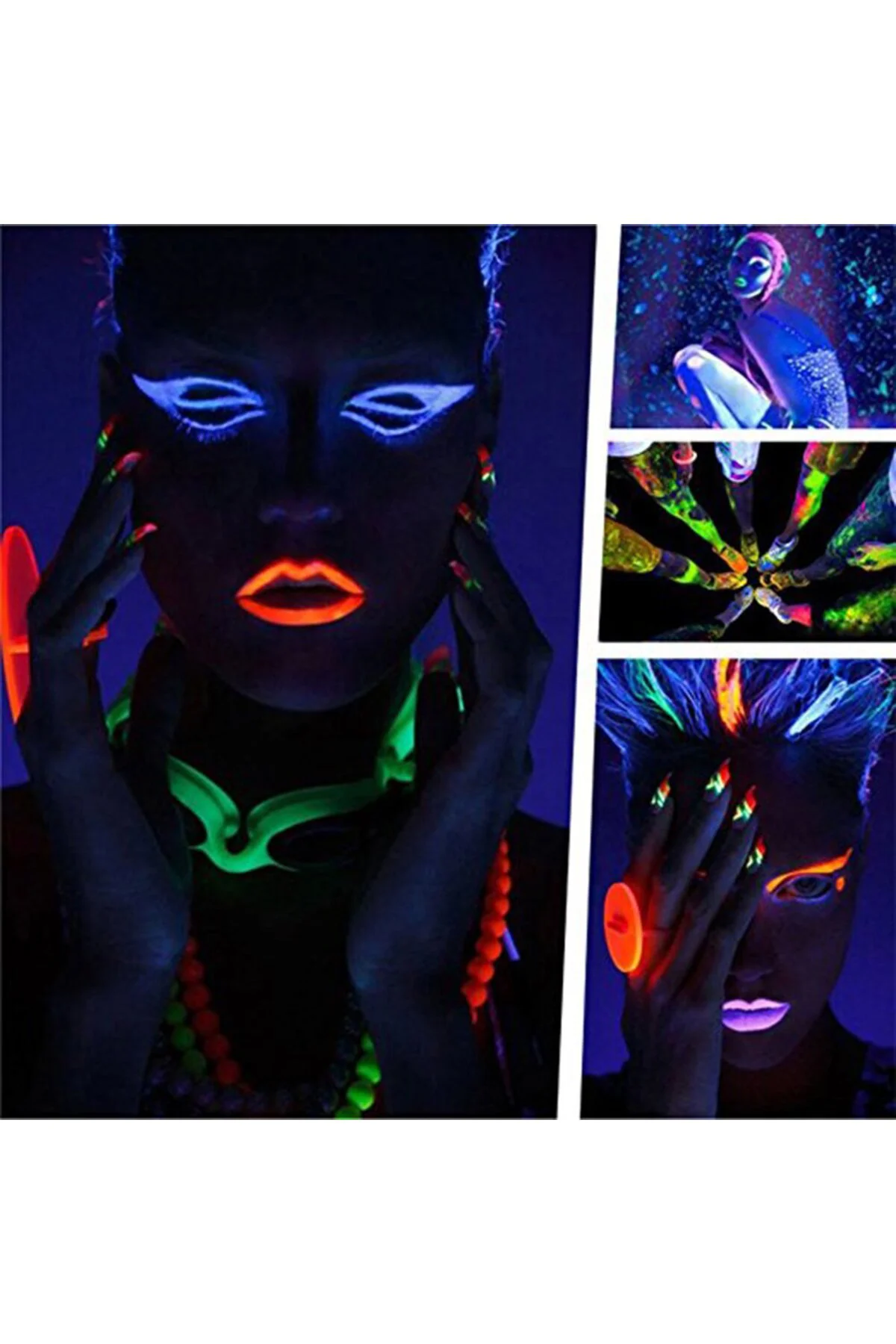 6’lı Neon Boya – UV Işıkta Parlayan Makyaj Seti