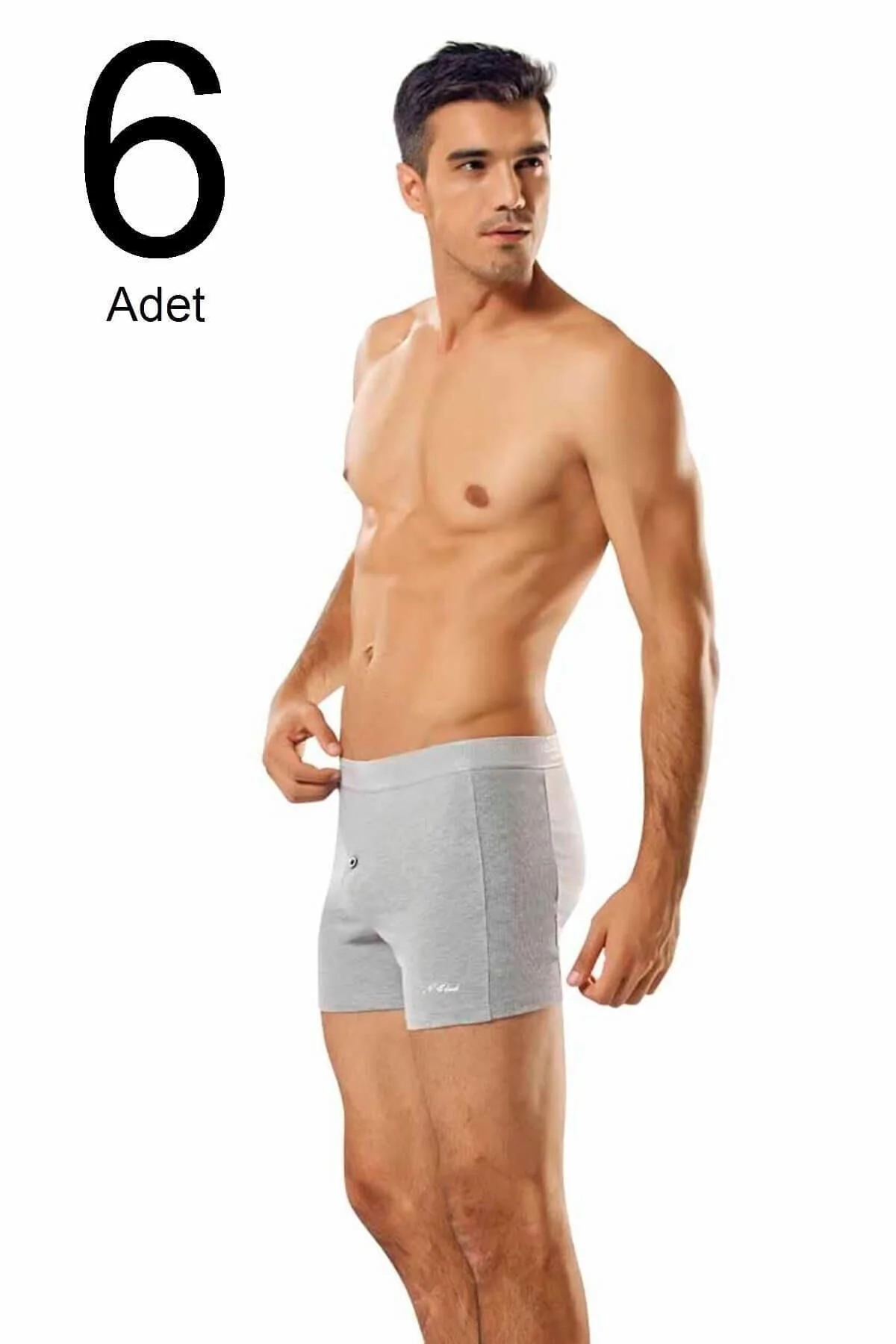 6'lı Paket Düğmeli Erkek Boxer