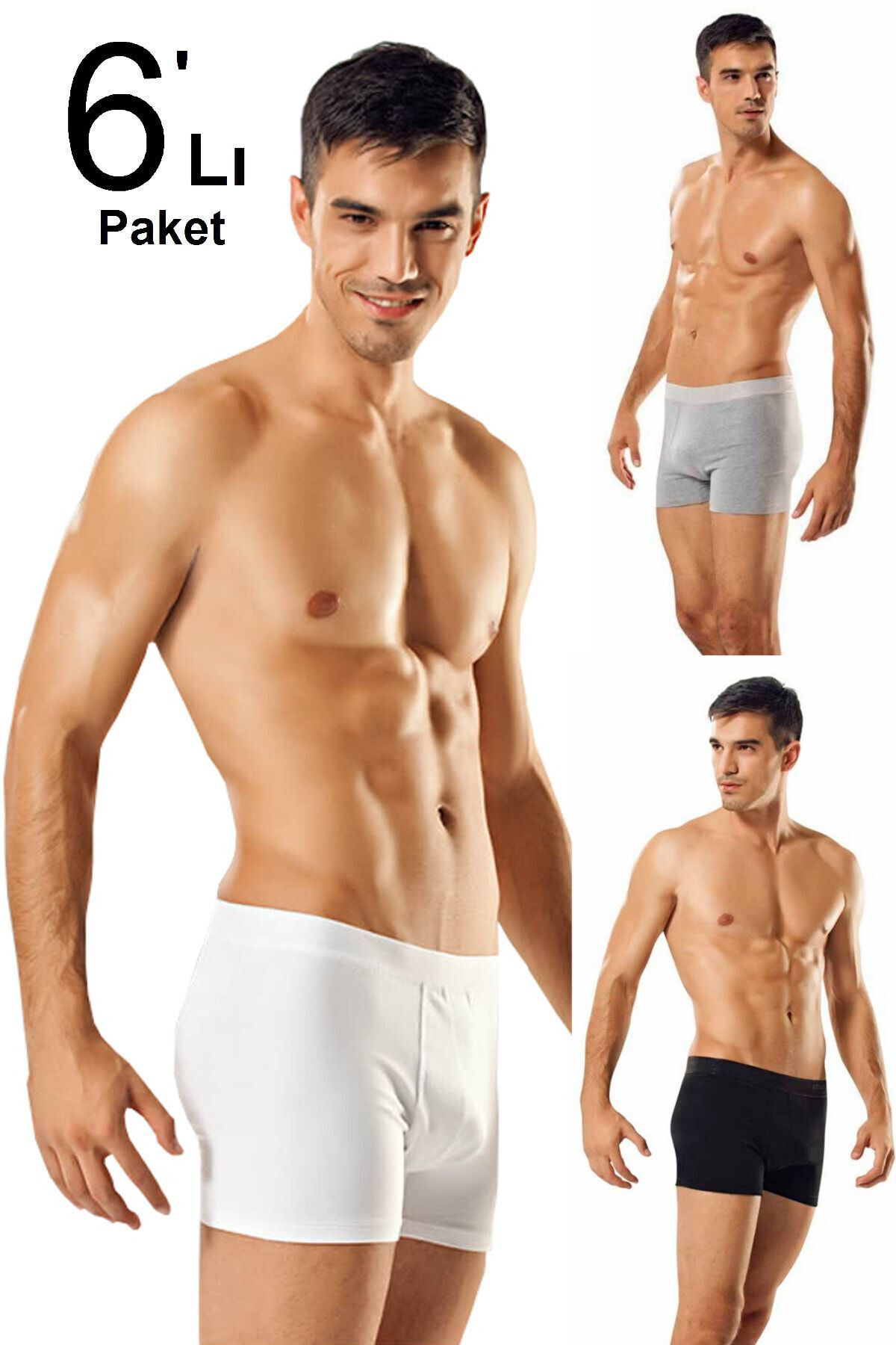 6'lı Paket Elastan Erkek Boxer