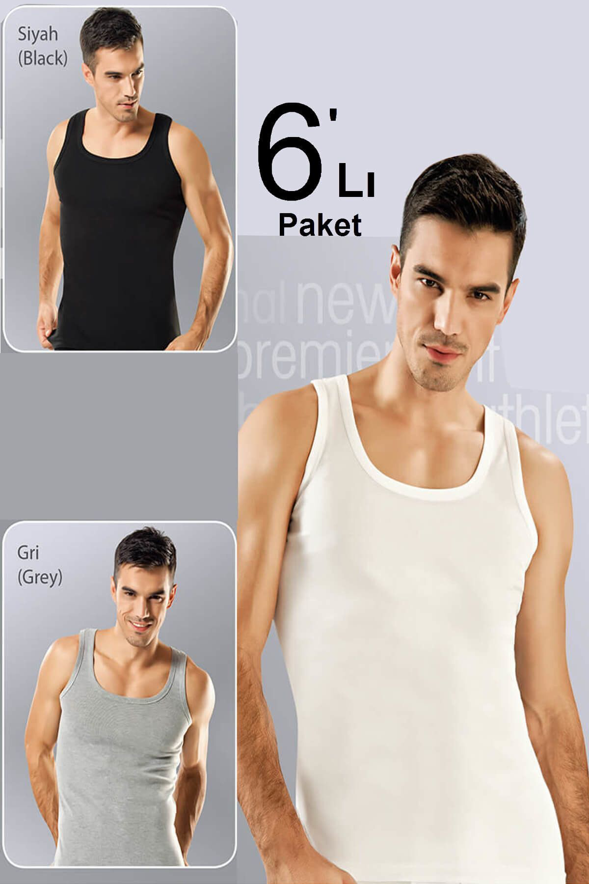 6'lı Paket Erkek Atlet