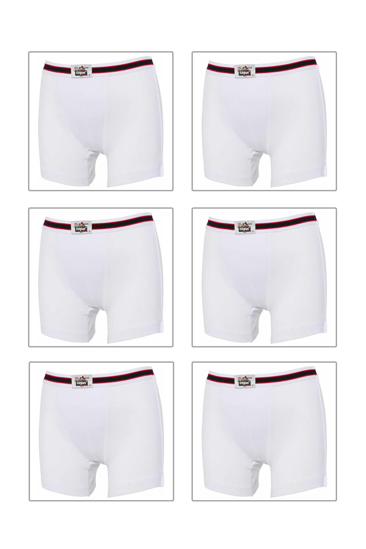 6'lı Paket Erkek Çocuk Pamuklu Yumuşak Esnek Örme Boxer