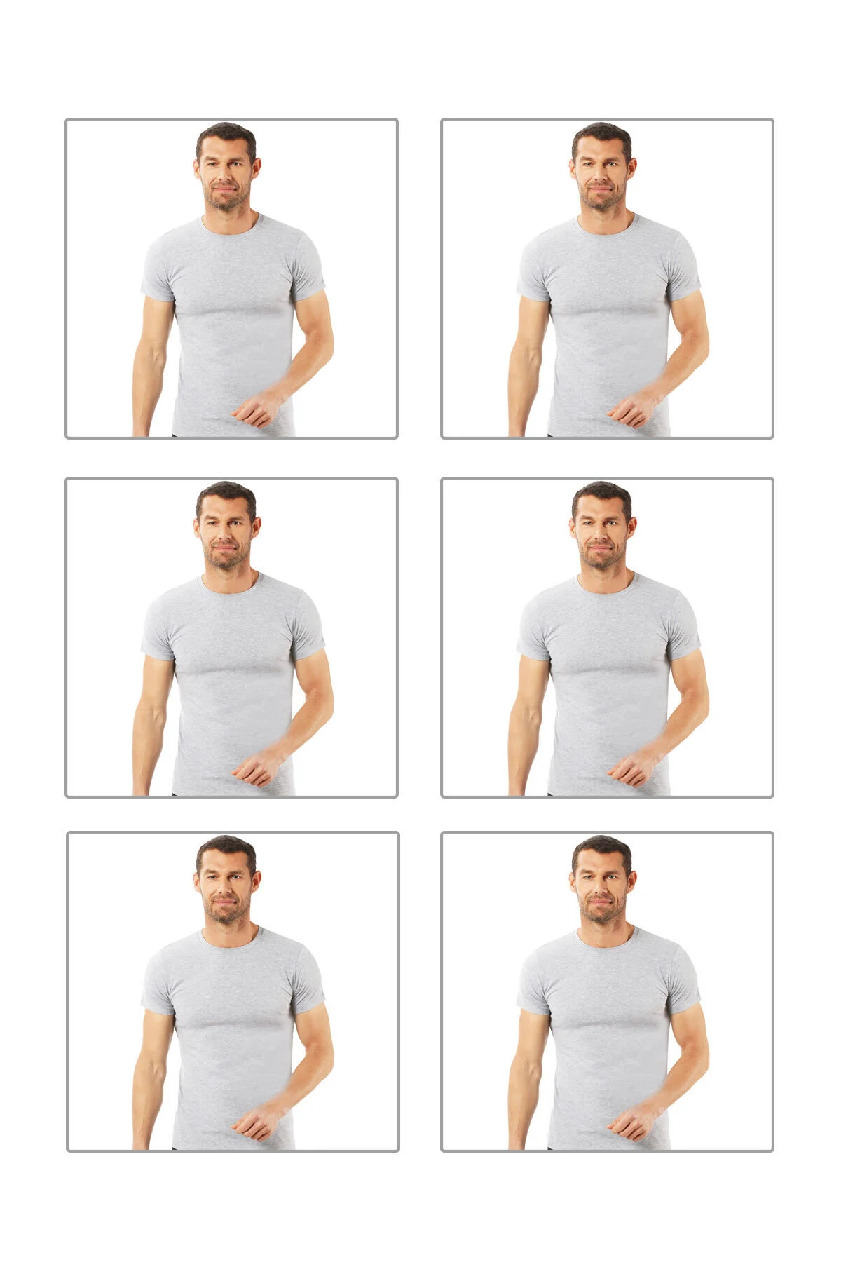 6'lı Paket Erkek Pamuklu Kapalı Sıfır Yaka Yarım Kol Fanila Tişör