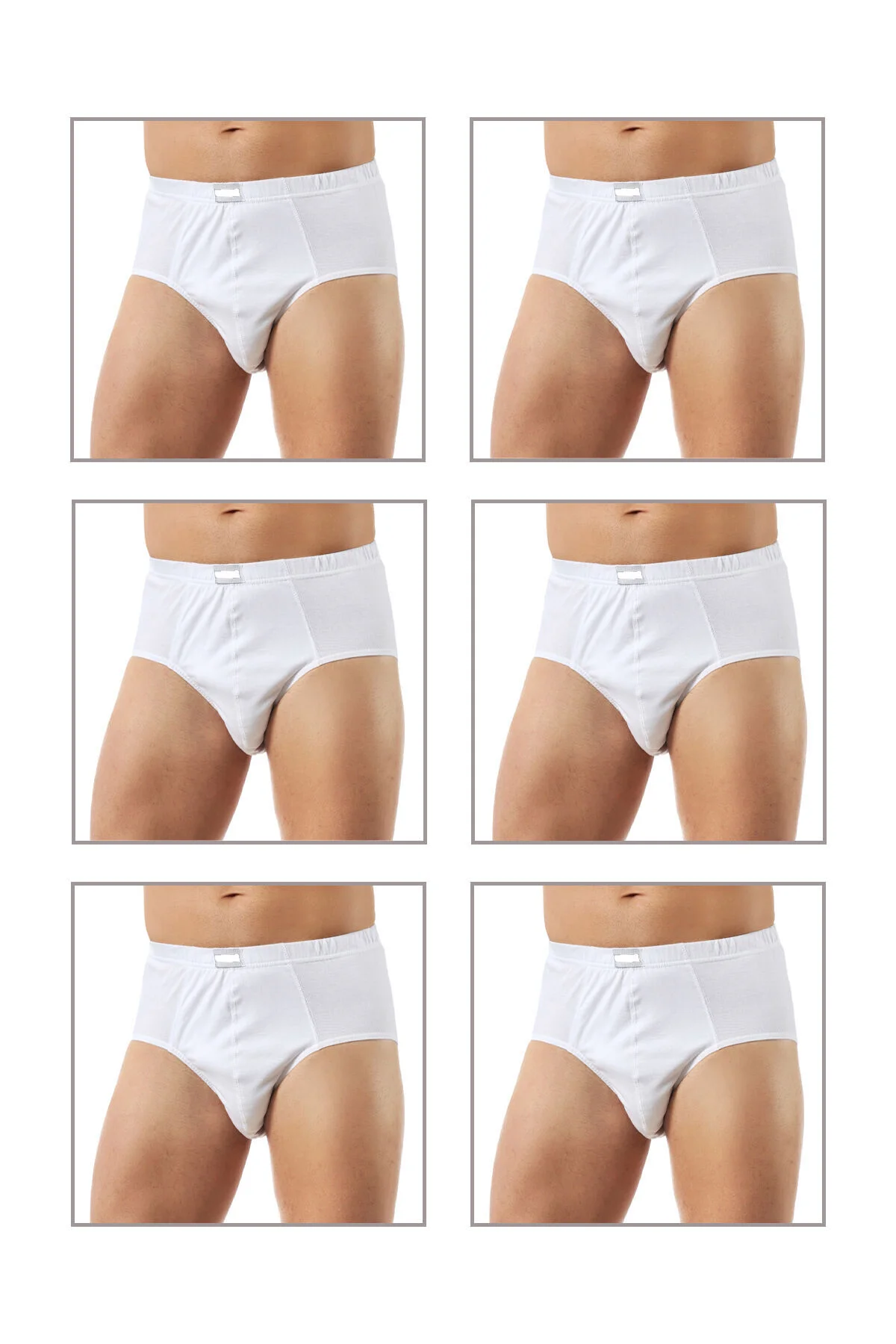 6'lı Paket Erkek Pamuklu Penye Süprem Esnek Rahat Slip Külot Büyük Bedenli